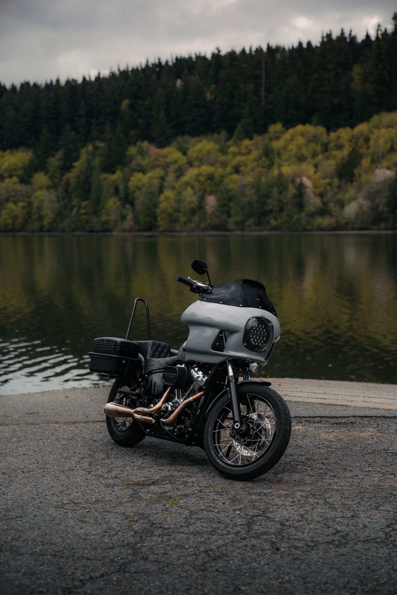 Upgraded Street Bob with S&S exhaust and Trask air cleaner