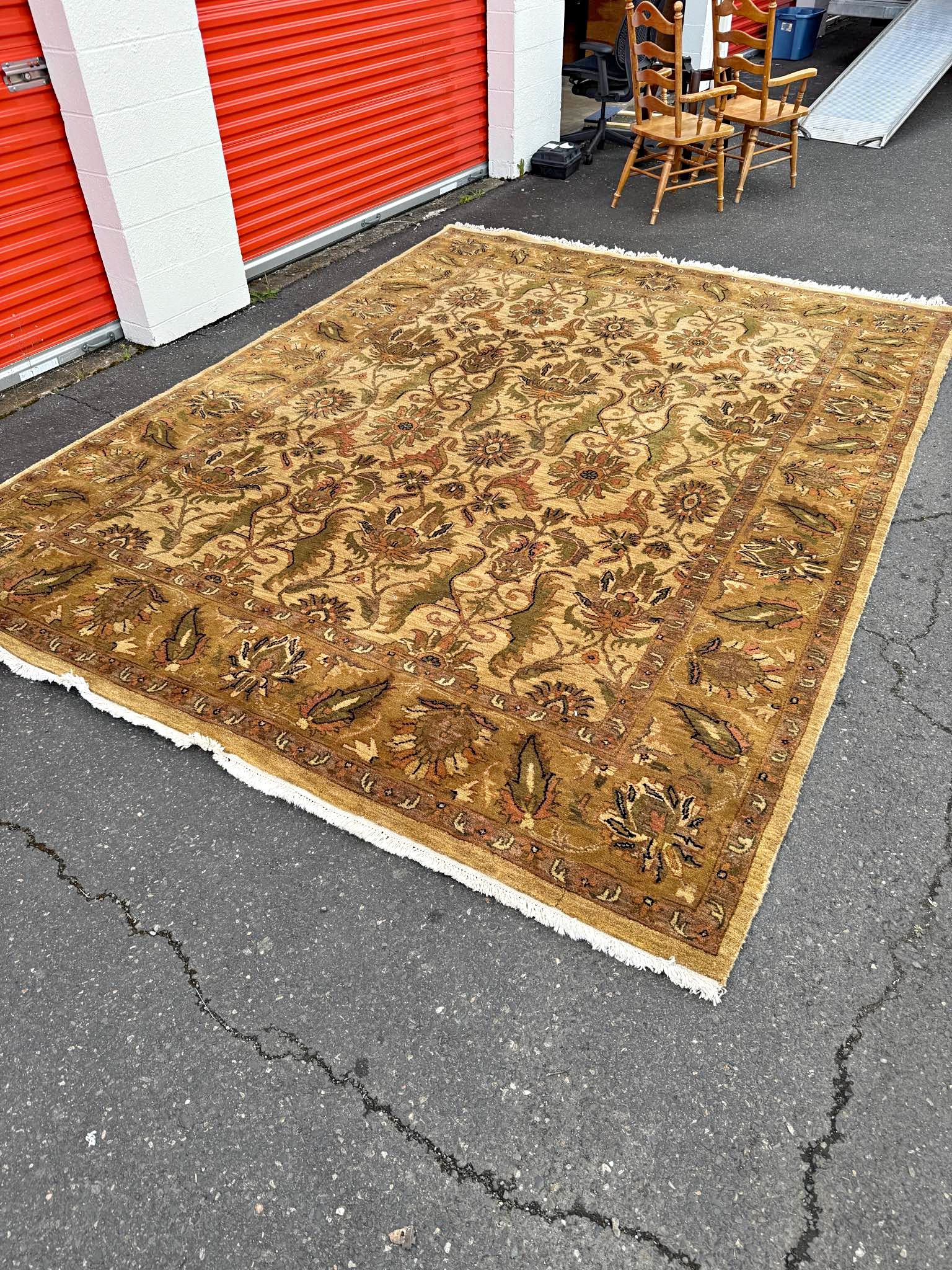 1” thick hand knotted Persian wool area rug 12x10” - Area Rugs - Salmon ...