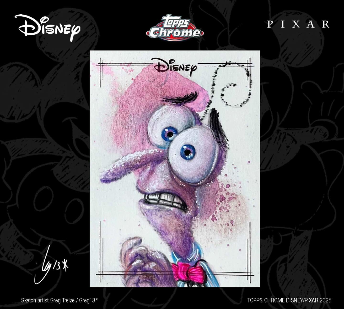 INSANE 1/1 sketch card from Disney chrome 😳🤩 @topps
