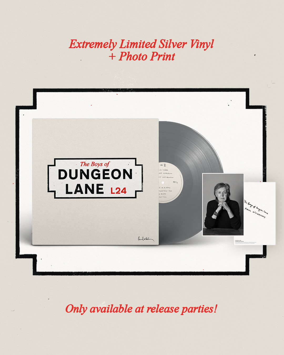 The Boys of DUNGEON LANE 限定Silver Vinyl Paul McCartney's 'The Boys of Dungeon Lane' album release party