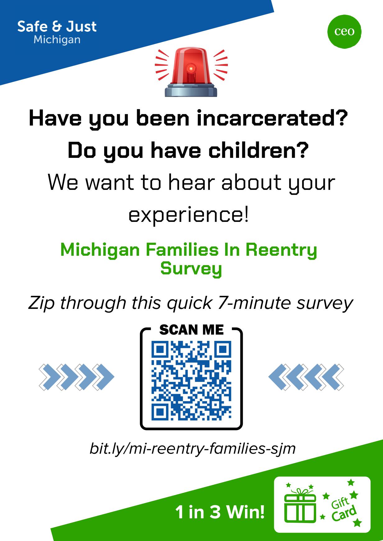Michigan survey for formerly incarcerated parents to improve support