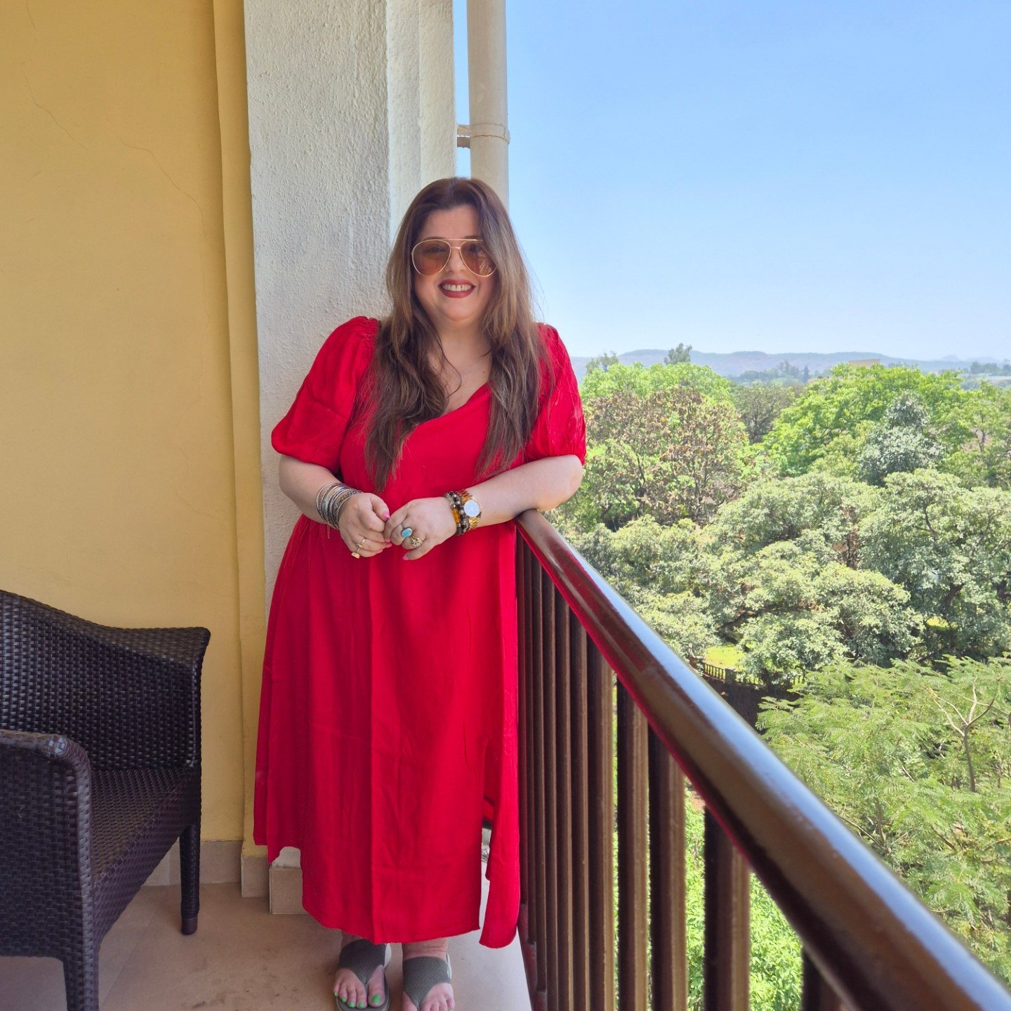that's how you dress a lady I think your whole life shows in your face and should be proud of that. flaunting my pretty red @stylleyindiaofficial and raring to pick up challenges that comes my way nyla_collection_445097869603