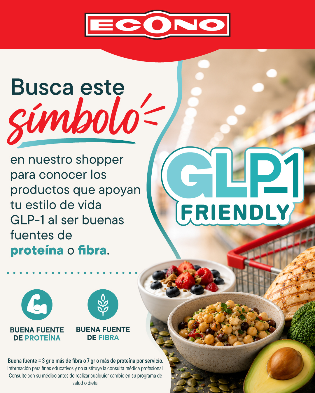 Apoyamos tu estilo de vida! Los productos marcados con este símbolo en nuestro shopper deben cumplir con tener 7+ gramos de Proteína o 3+ gramos de Fibra por servicio. ⁣ ⁣ Es