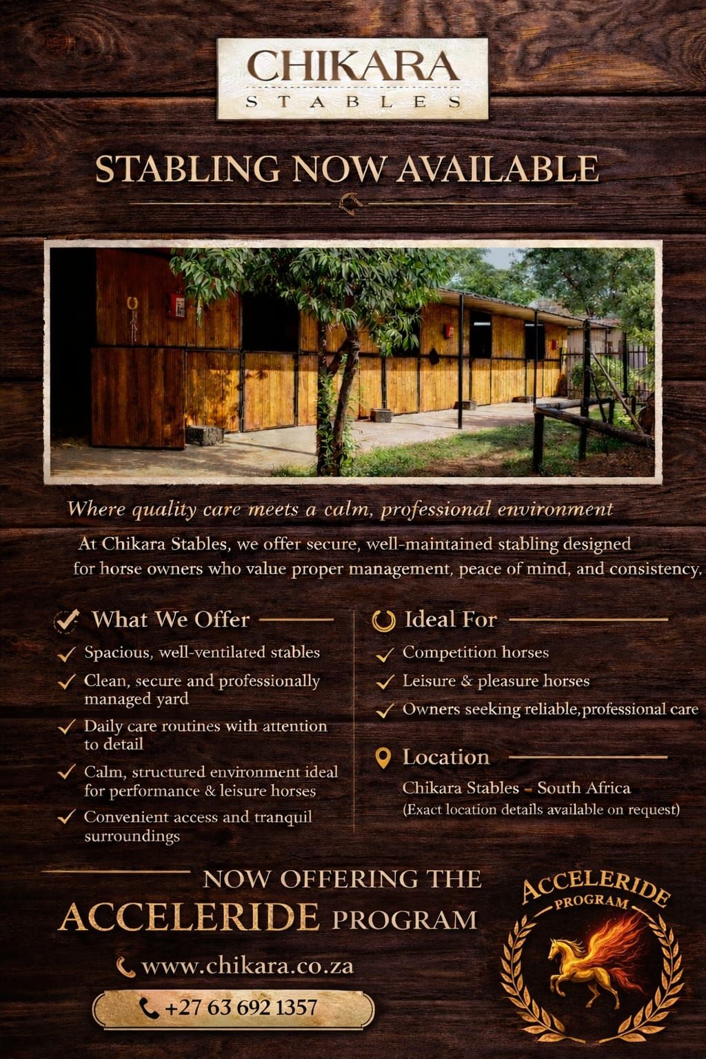 Chikara - At Chikara Stables, we offer more than a place... | Facebook