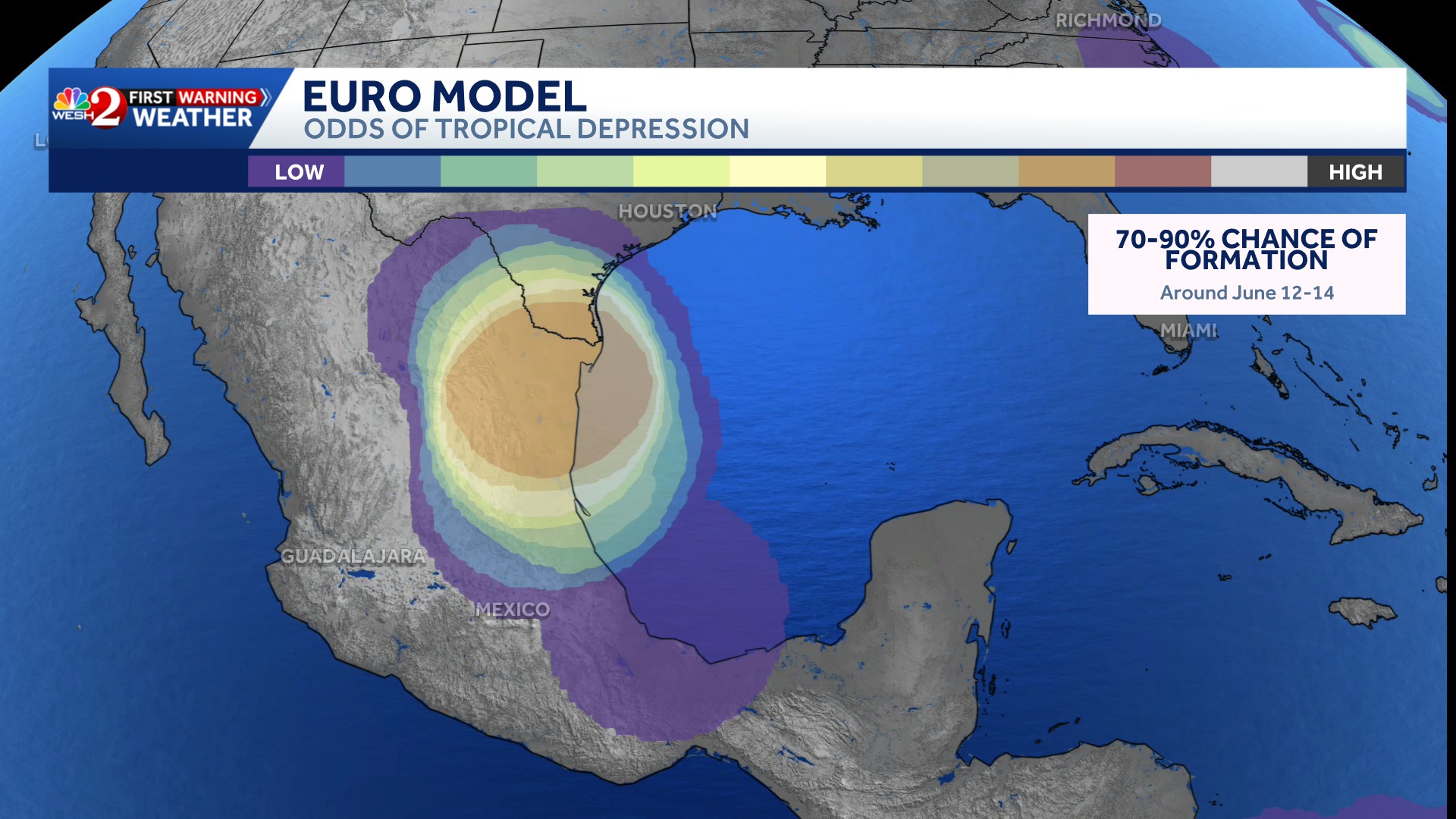 Latest models continue to show our #gulf feature headed towards 