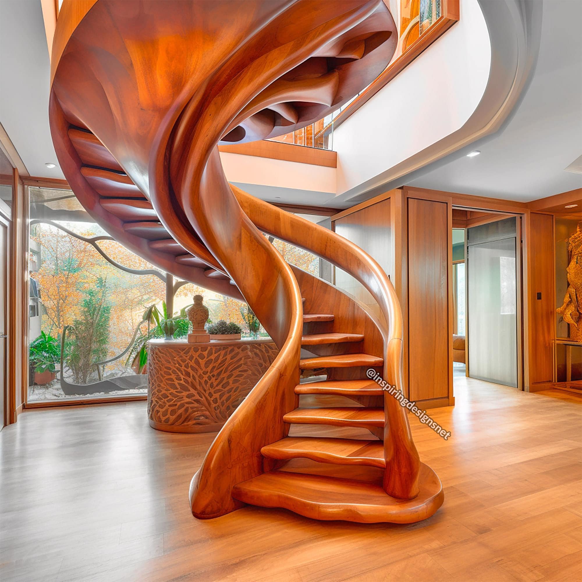 Inspiring - Stunning wooden staircase! 😱👏 https://inspiringdesigns.net ...