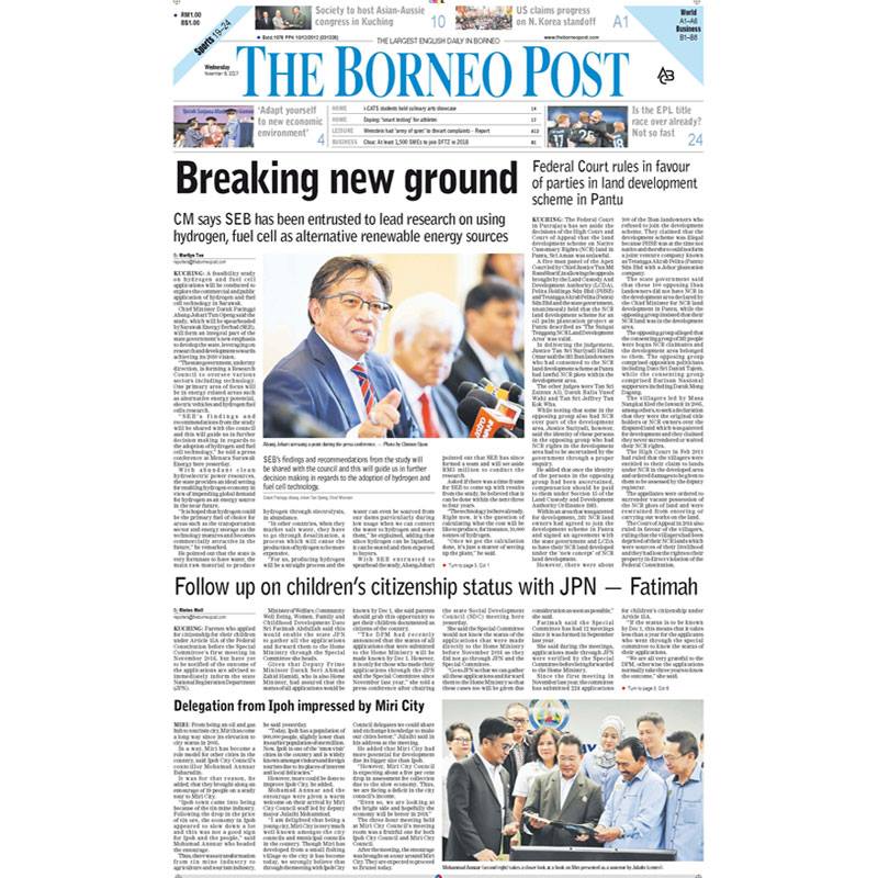 Borneo Post Online November 8 2017 In The Borneo Post Today Breaking New Ground Federal Court Rules In Favour Of Parties In Land Development Scheme In Pantu Follow