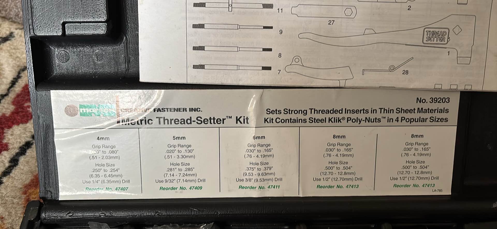 Marson Metric Thread-Setter kit - Hand Tools - Marlborough, Wiltshire ...
