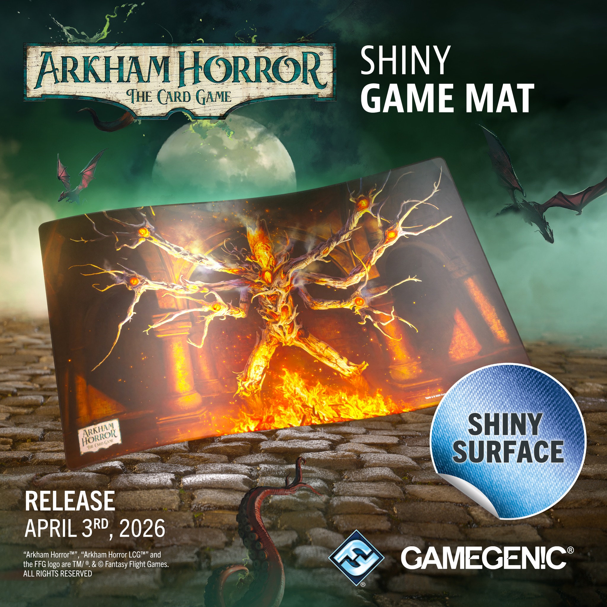 arkham horror card game mat LCG: Countless Terrors 1-4 Player Playmat  All Systems Go Games and other shared game elements easy to read and manage Arkham Horror: The Card Game