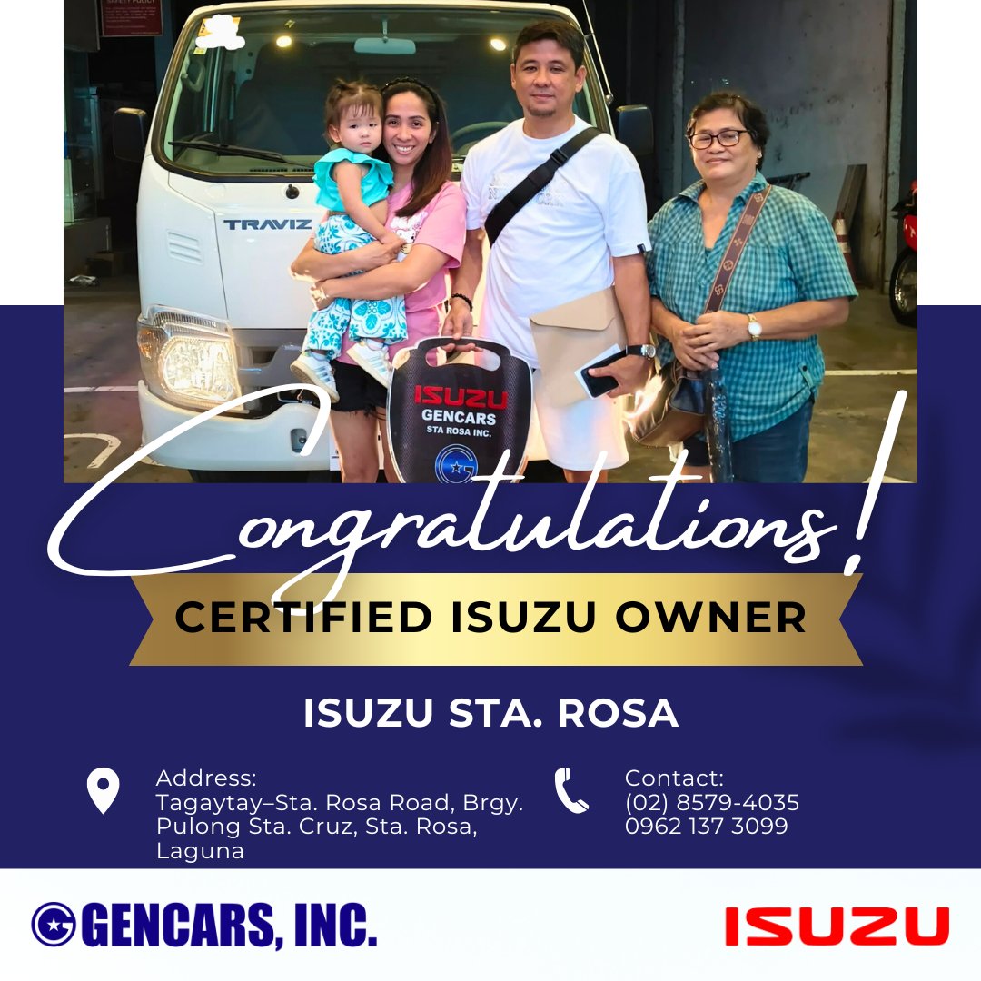 Gencars - Congratulations, Ms. Rhea on your brand-new Isuzu TRAVIZ L ...