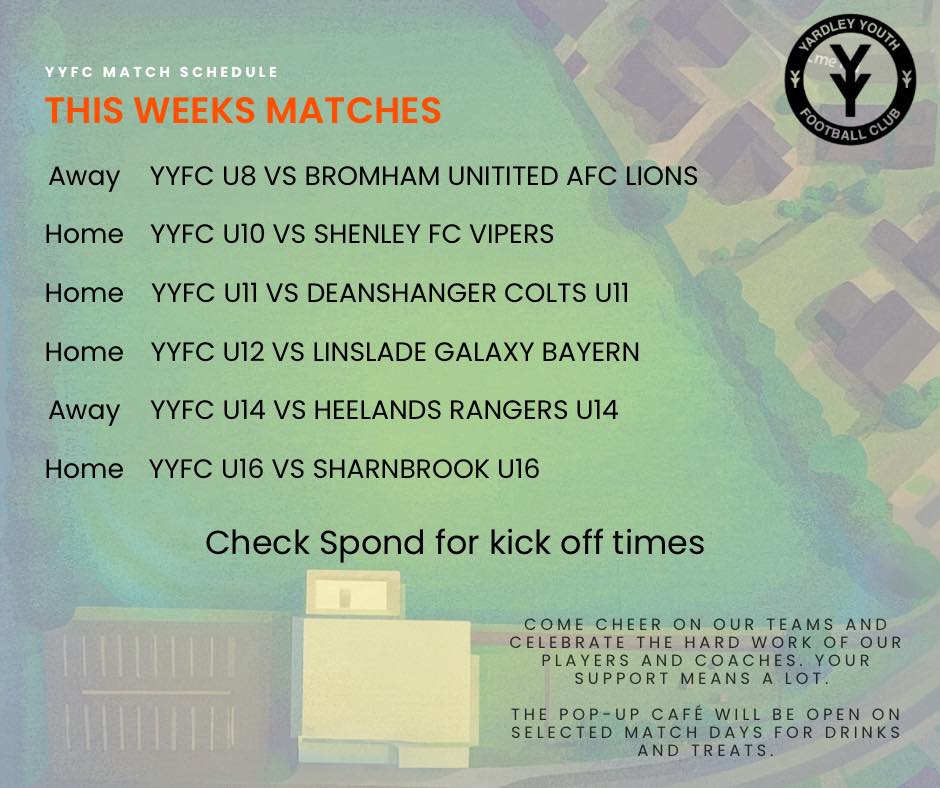 Yardley - 📣 MATCHES THIS WEEK! ⚽🔥 Another big week of football is on ...
