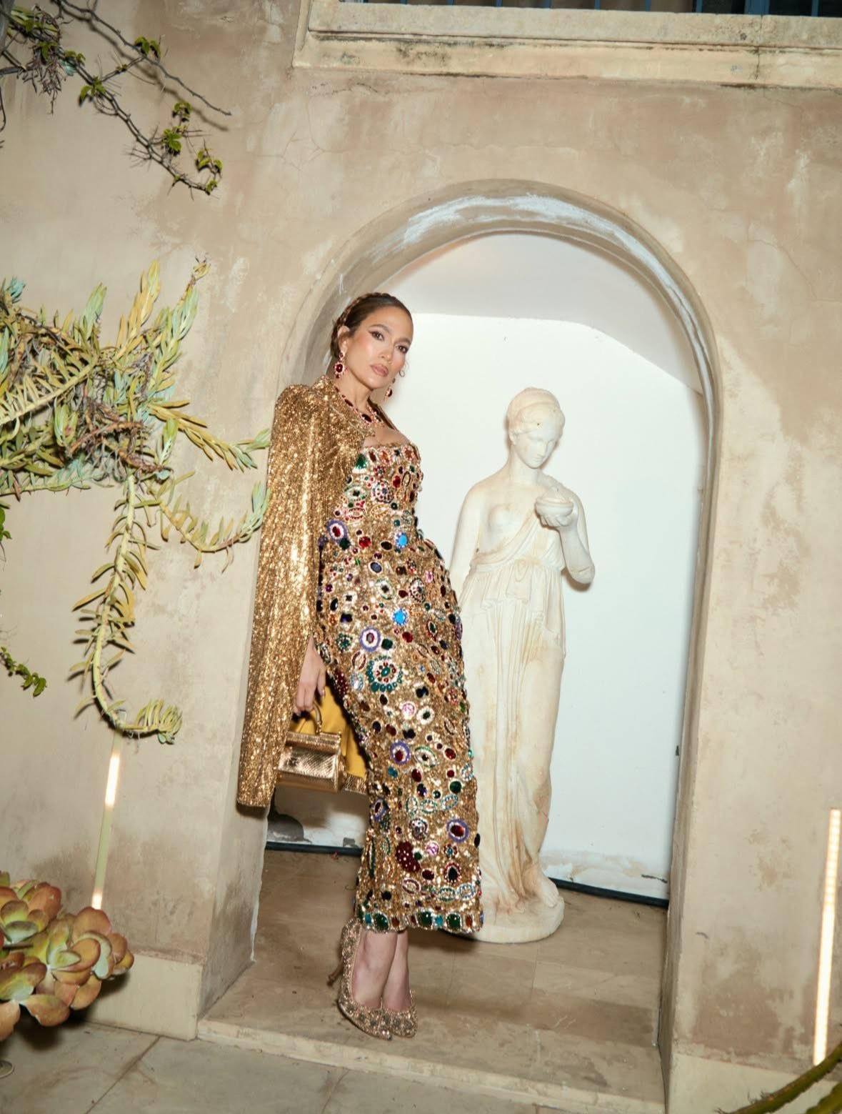 Jennifer Lopez in Dolce & Gabbana Alta Moda 2025 gown with