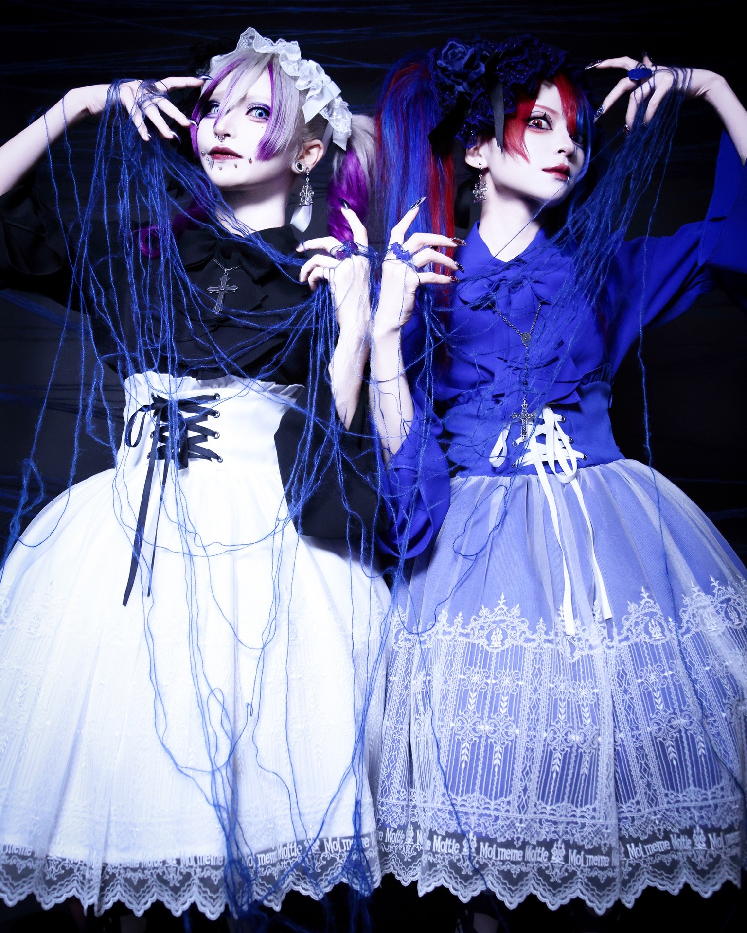 十字架フロッキー編み上げジャンパースカート Flocky Cross Lace-up
