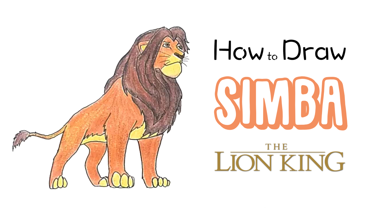 How to Draw Adult Simba from Disney's... - How To Draw Simple