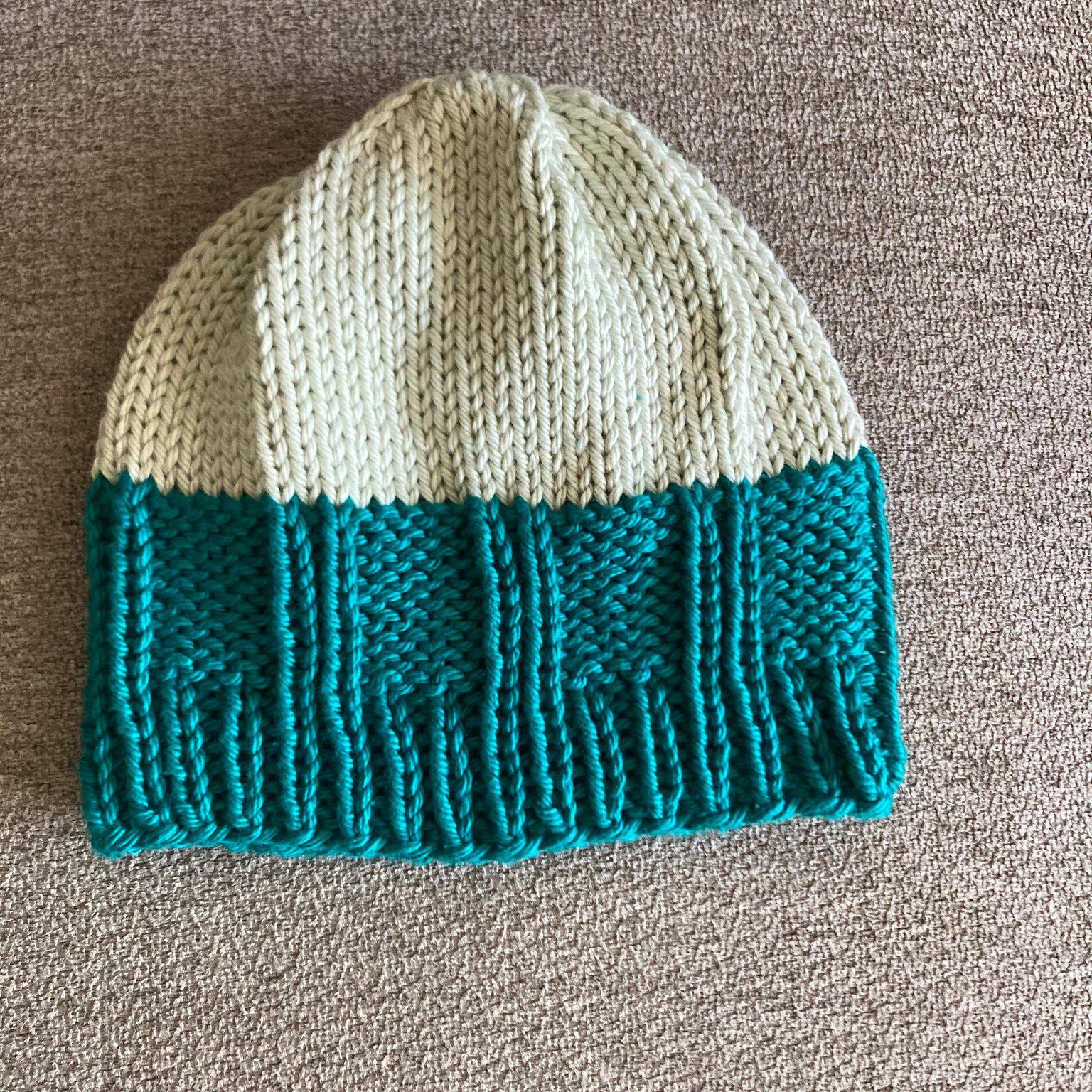Cozy aran yarn hat for chemo patients