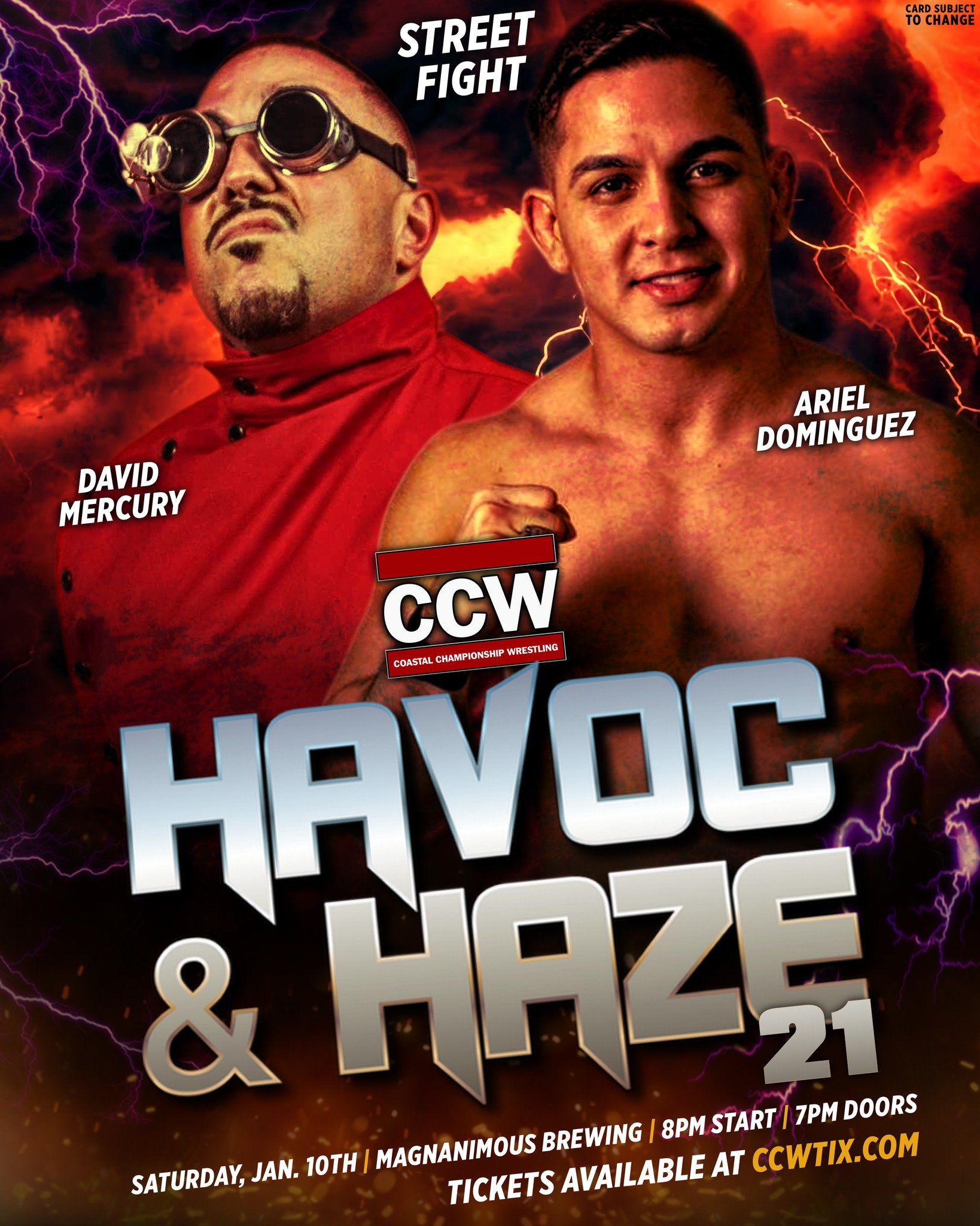🚨 PRO WRESTLING IN TAMPA, FL - CCW returns to Magnanimous Brewing