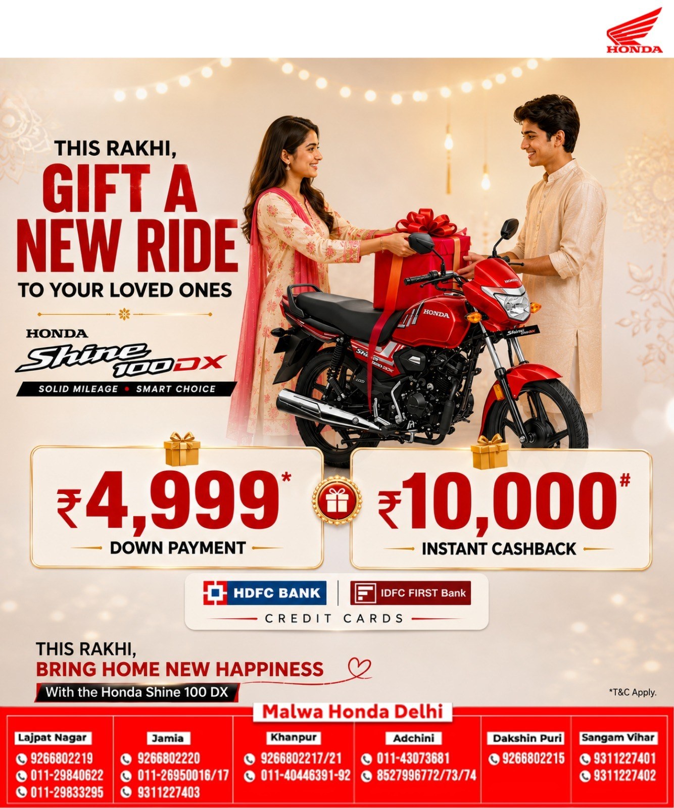 🎁 This Rakhi, Gift New Happiness! 🏍️❤️ Bring home the Honda