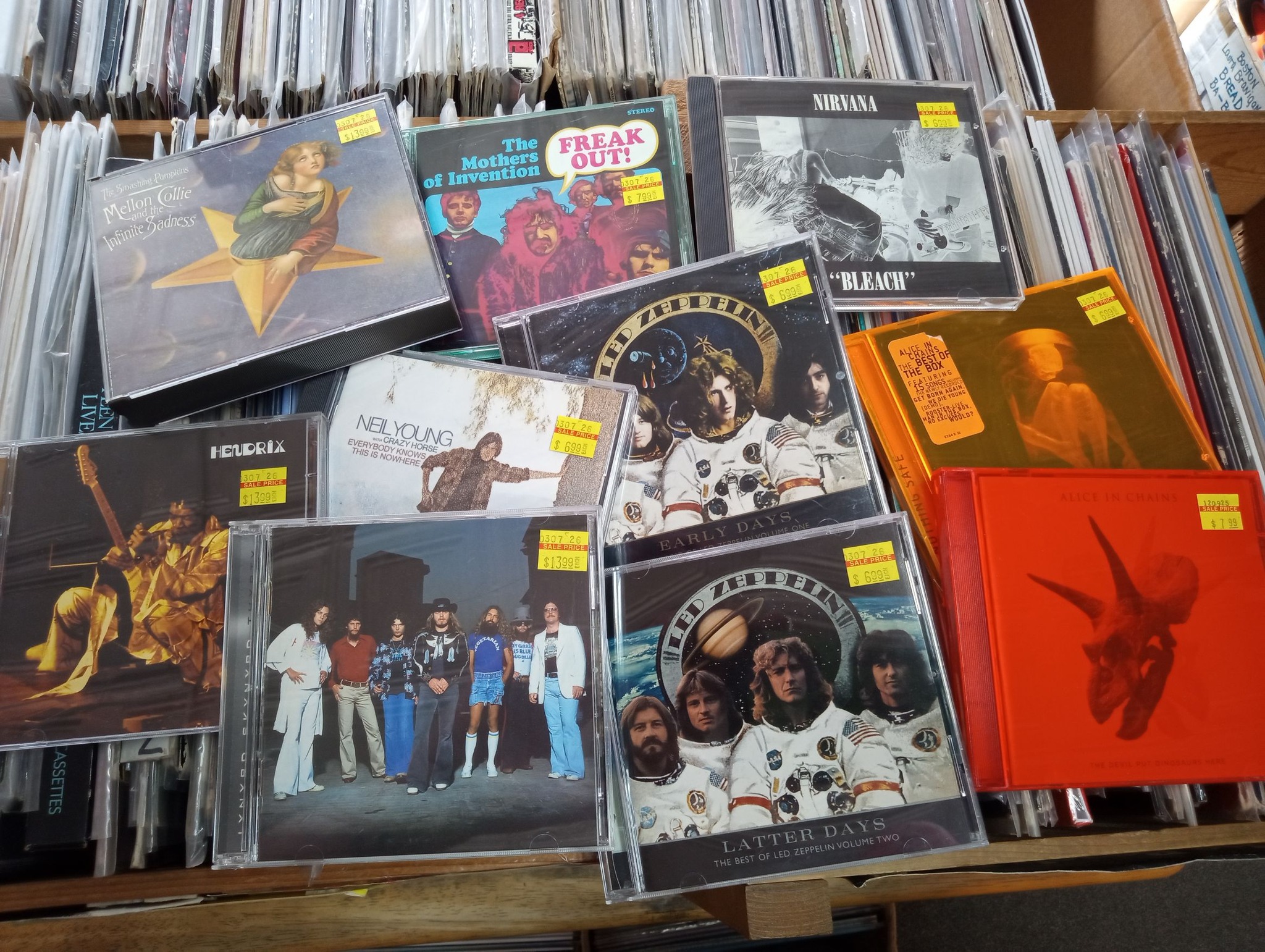 An awesome collection of classic rock and grunge CDs are being 