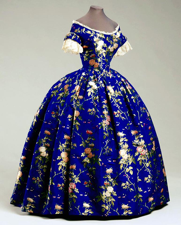 formal dresses philadelphia American-made blue silk brocade evening dress at Museum of Art Short Wedding Dress
