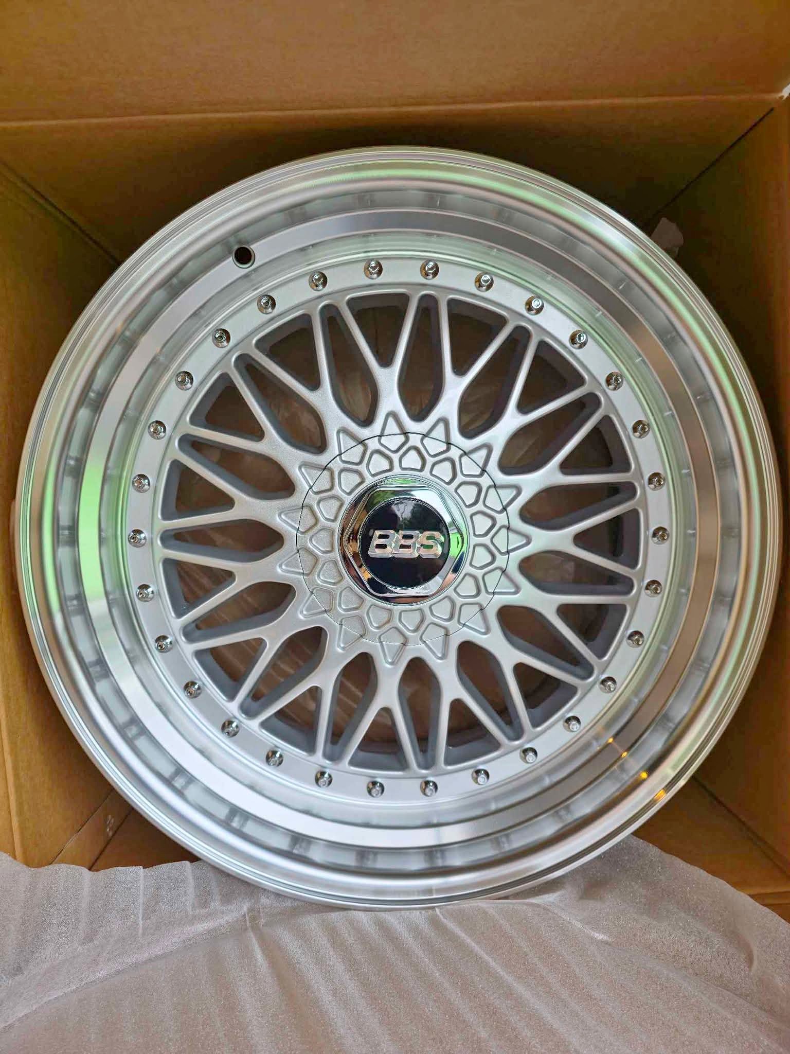 19 inch rims BBS Style Reps 5x114.3/5x120/5x112 Silver Staggered Set ...