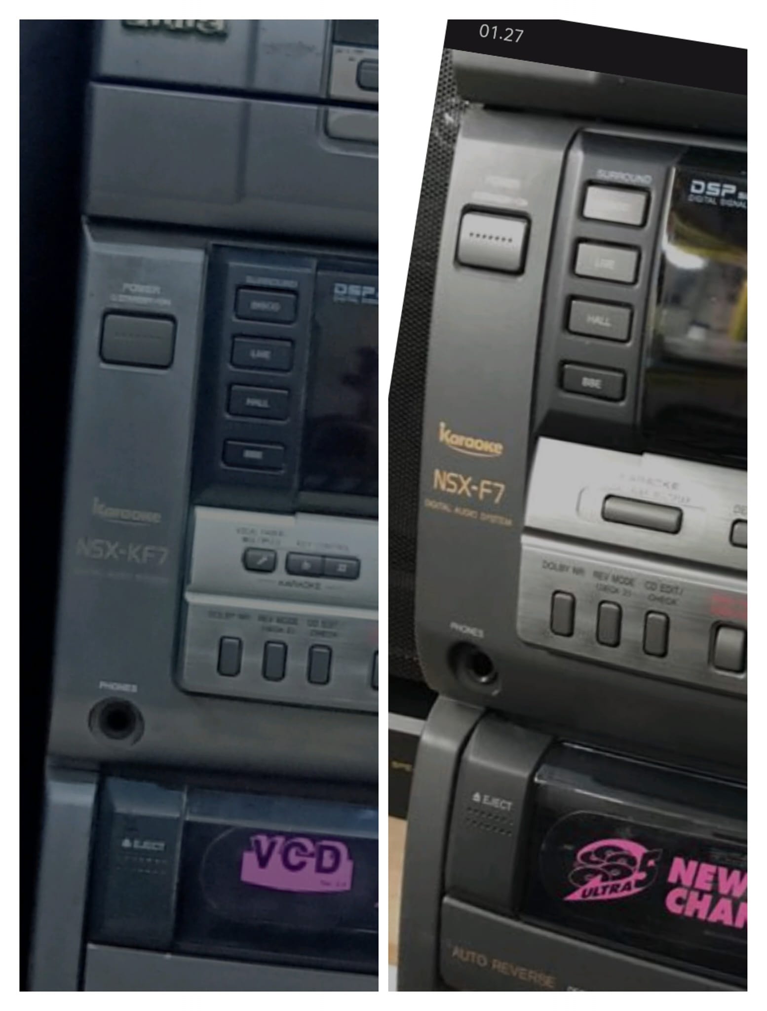 What is the difference between Aiwa NSX-KF7 and NSX-F7?