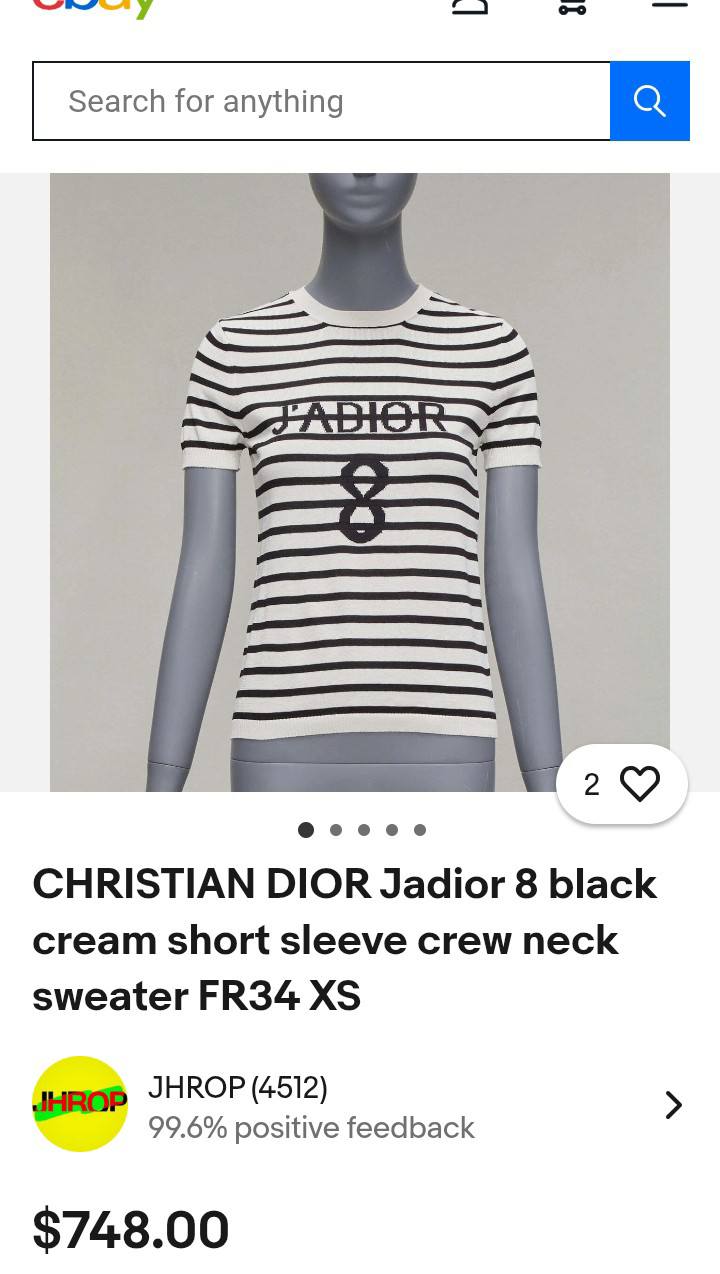 CHR$lTIAN Dl0R Jadior 8 Width 17.5 Length 22 Excellent condition