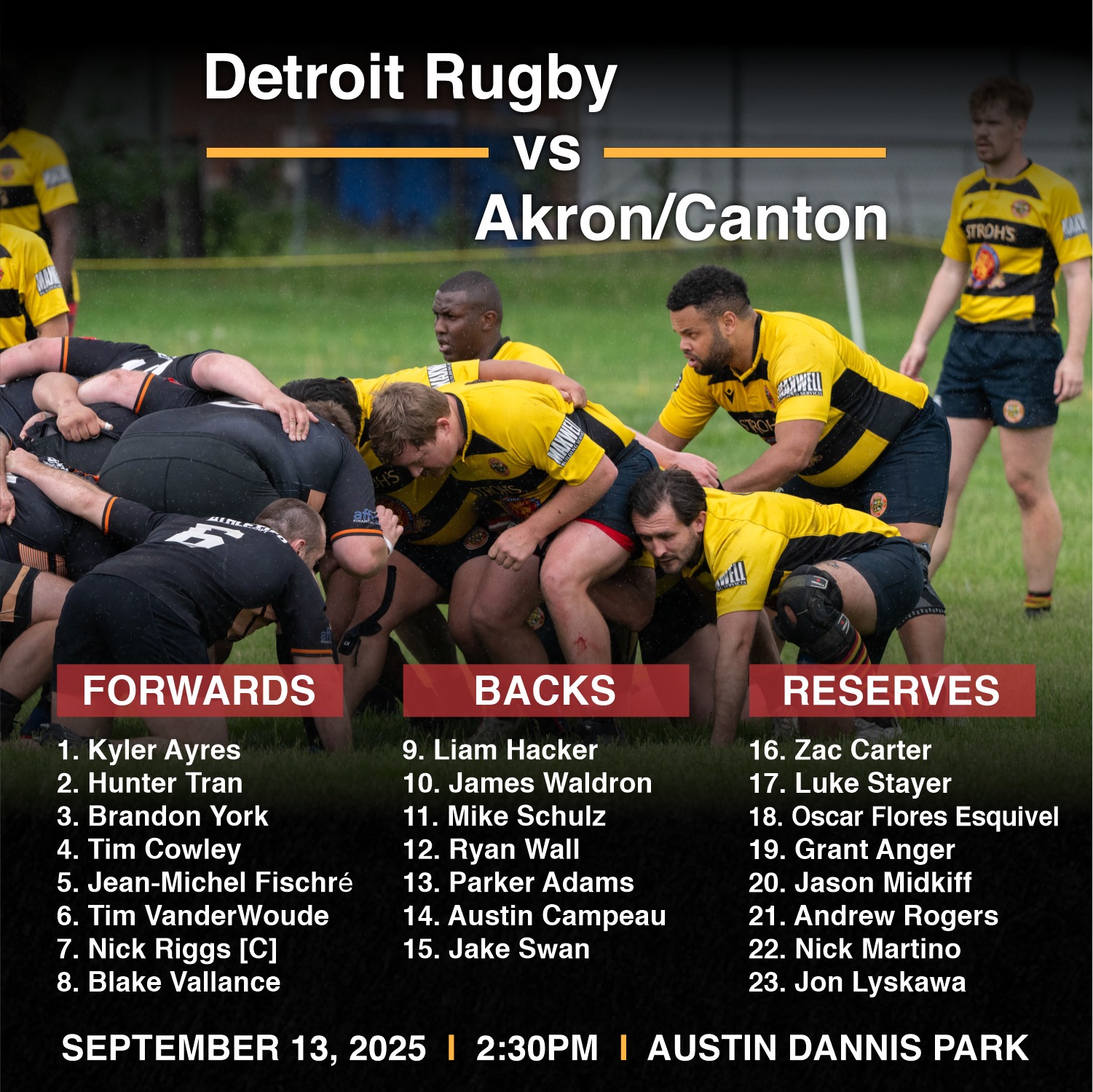 Our line ups are ready to go... - Detroit Rugby Football Club | Facebook