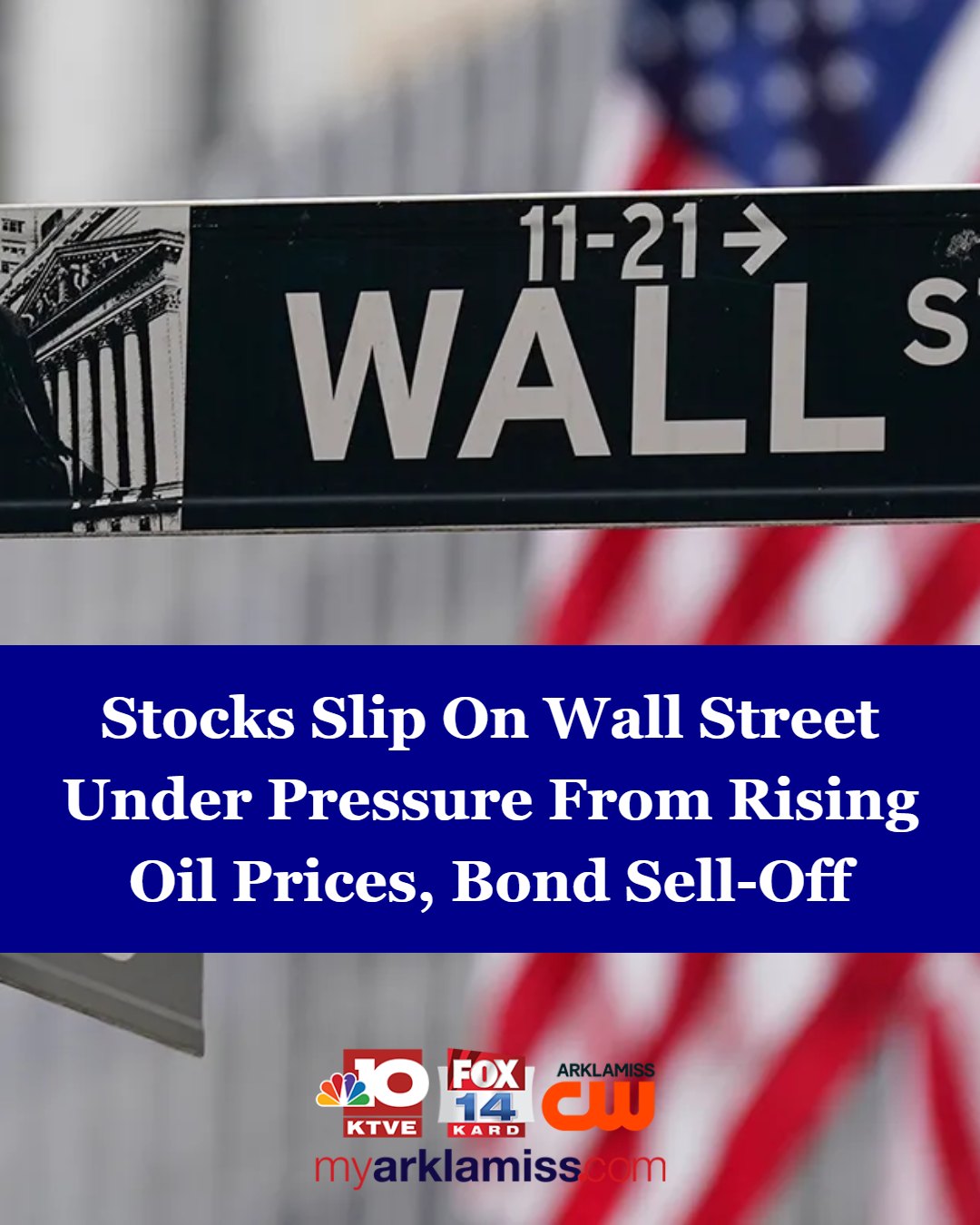 Stocks slip on Wall Street under pressure from rising oil prices, bond sell