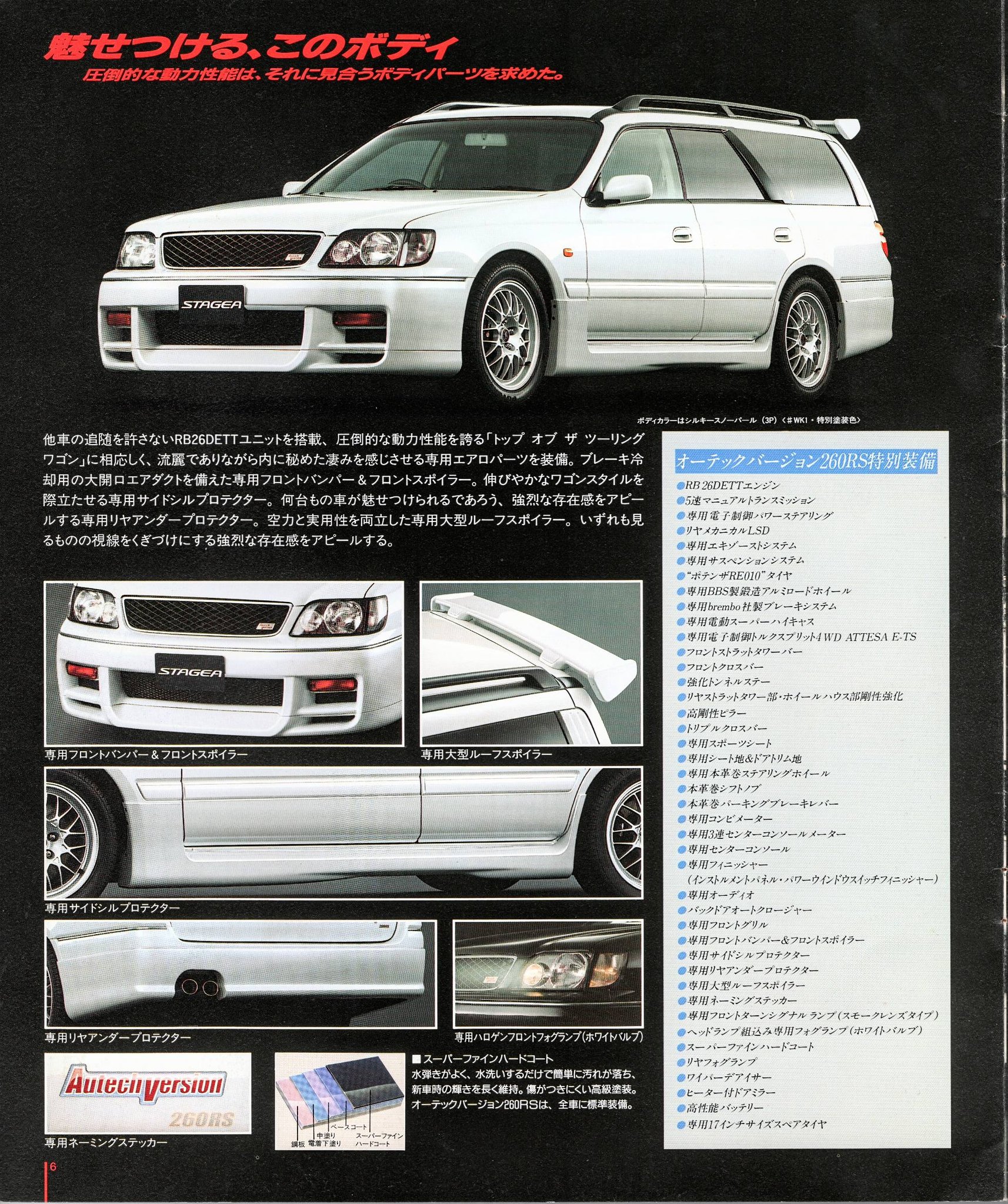 Autech 260RS Stagea. Translations added to pic captions.