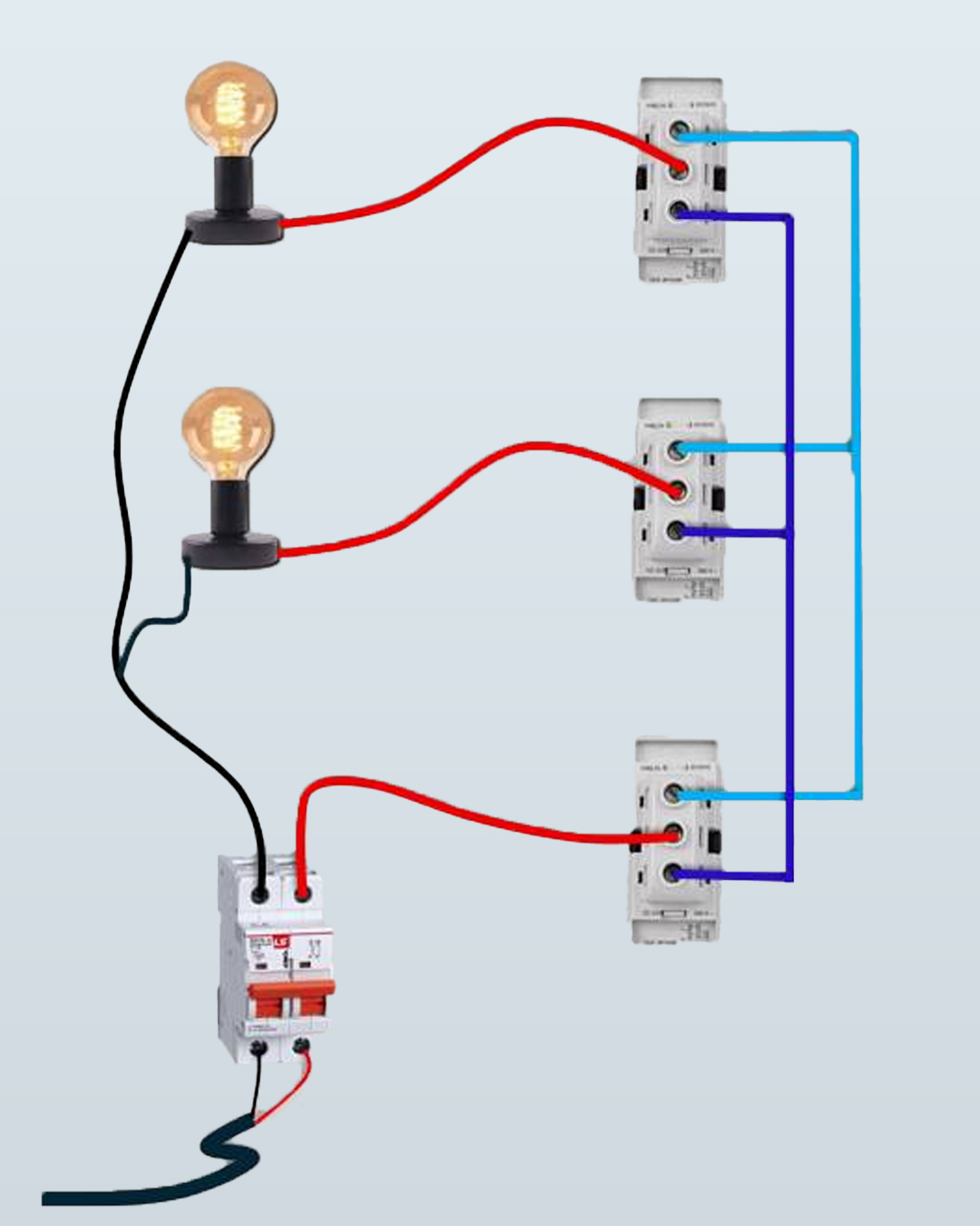 Homemade - Two way switch with two way bulb connection #fblifestyle ...