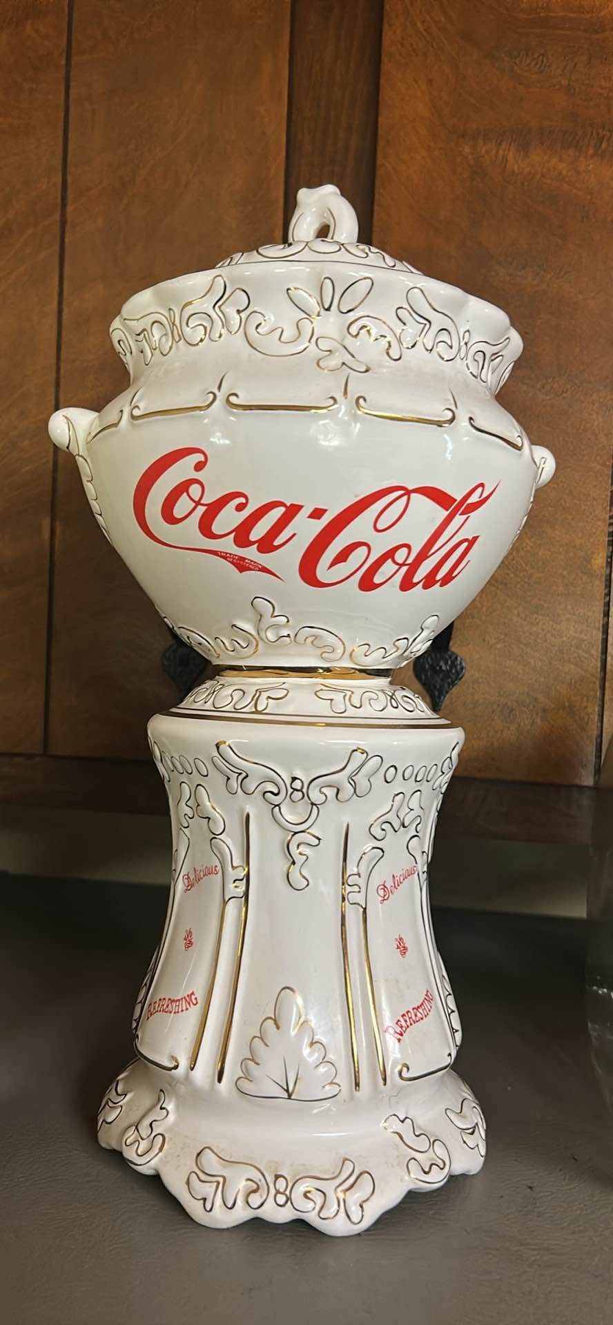 Vintage Coca-Cola Ceramic Display Urn – Gold Trim Collector Piece ...
