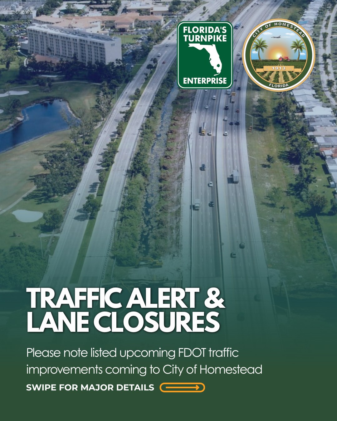 Traffic Alert: Homestead Area Drivers traveling through the