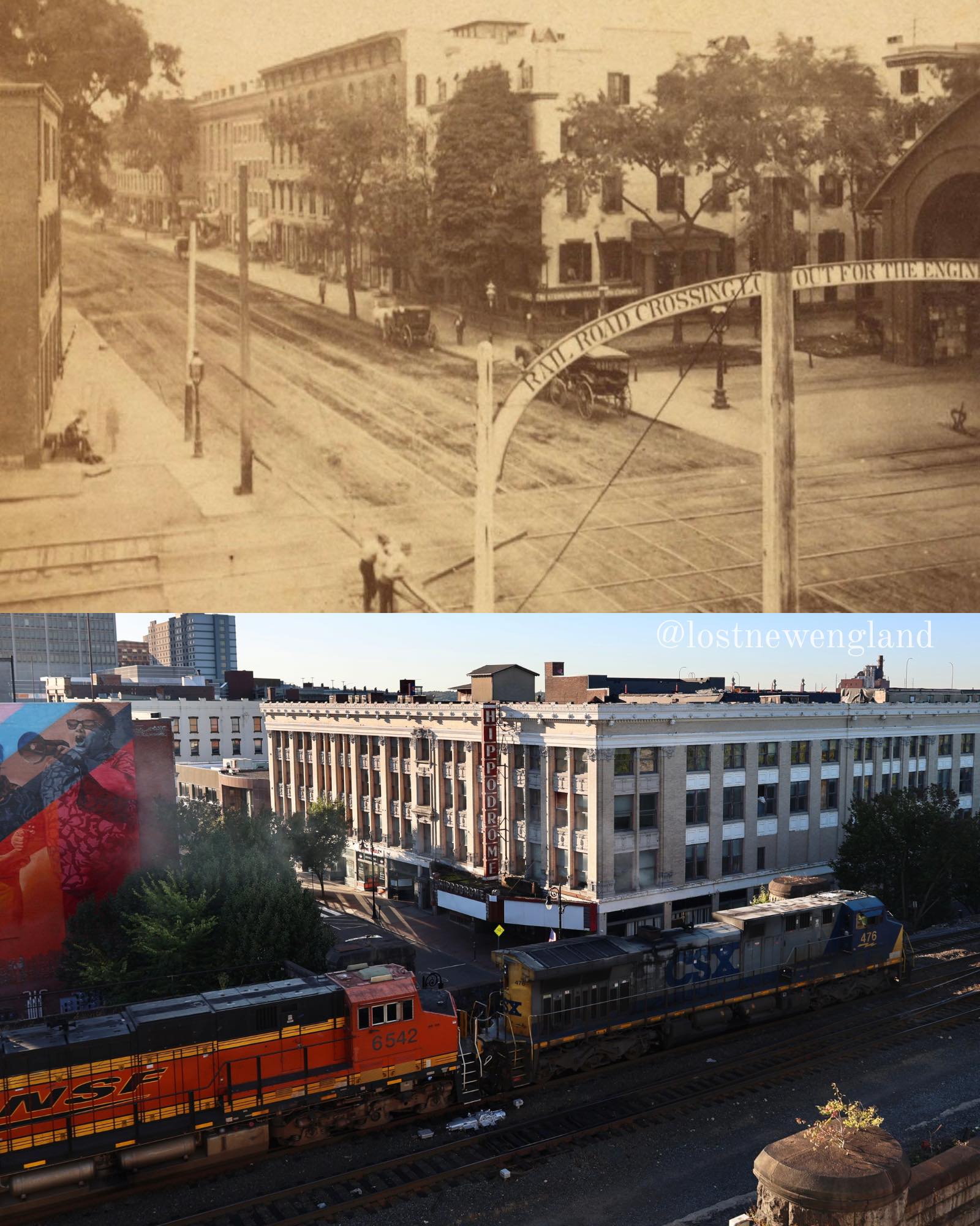 Lost - The view looking south from railroad crossing on Main Street in ...
