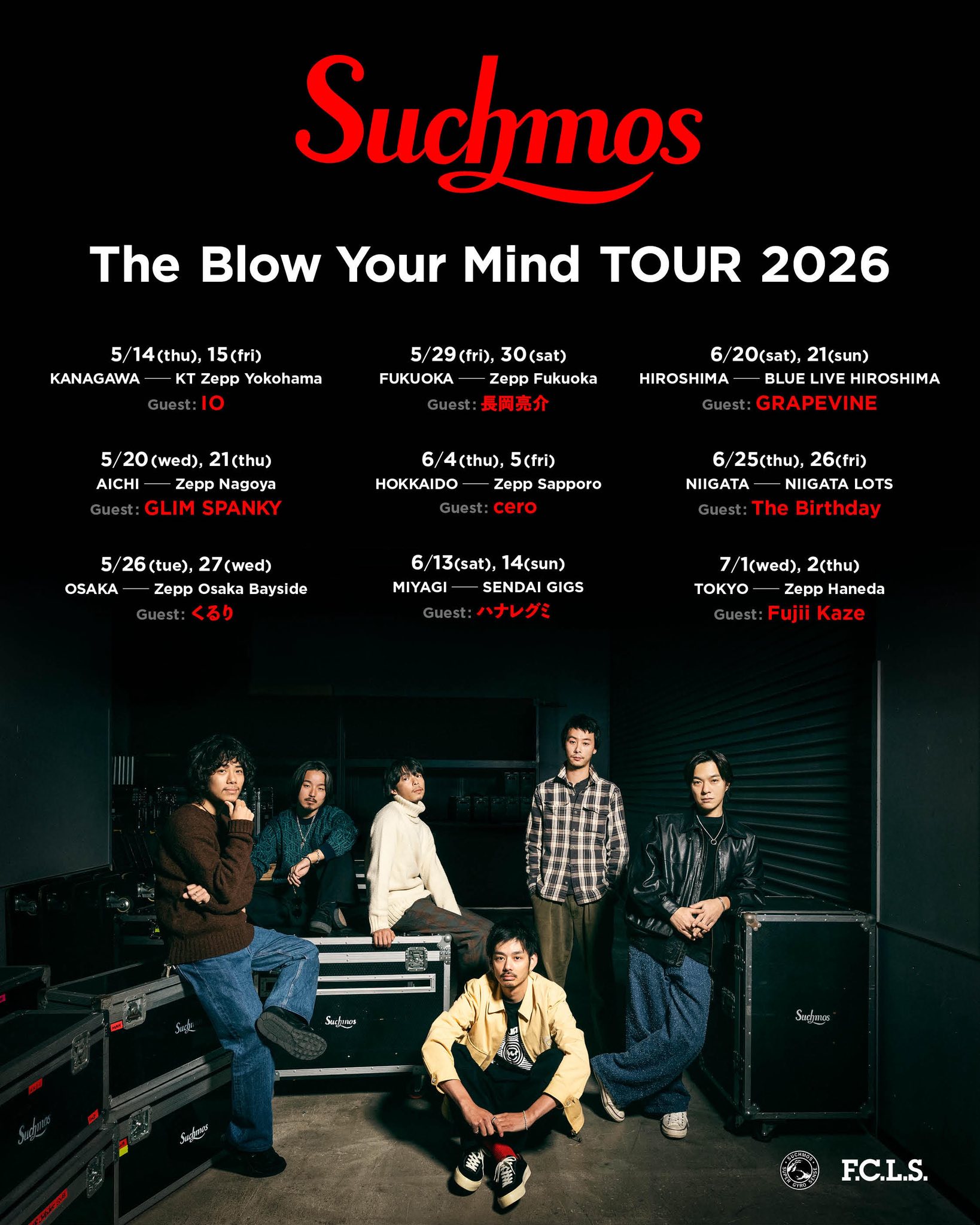 tomorrow⌒✶⋆ Suchmos 【 The Blow Your Mind TOUR 2026 】 5/20(水