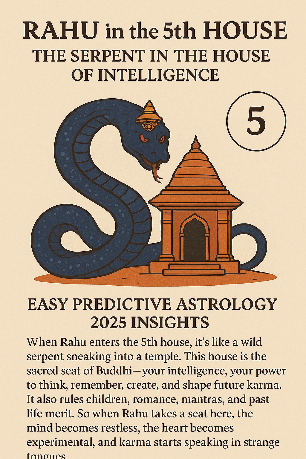 Vedicgrace - Rahu in the 5th House – The Serpent in the House of ...