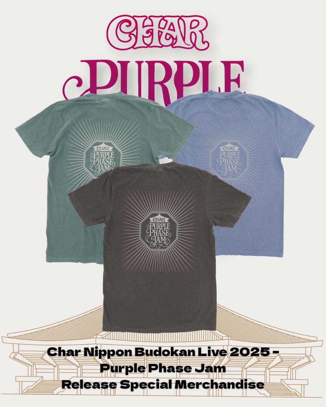 新品未開封！Char Nippon Budokan Live 2025 Tシャツ Char Nippon Budokan Live 2025 – Purple Phase Jamリリースを記念して