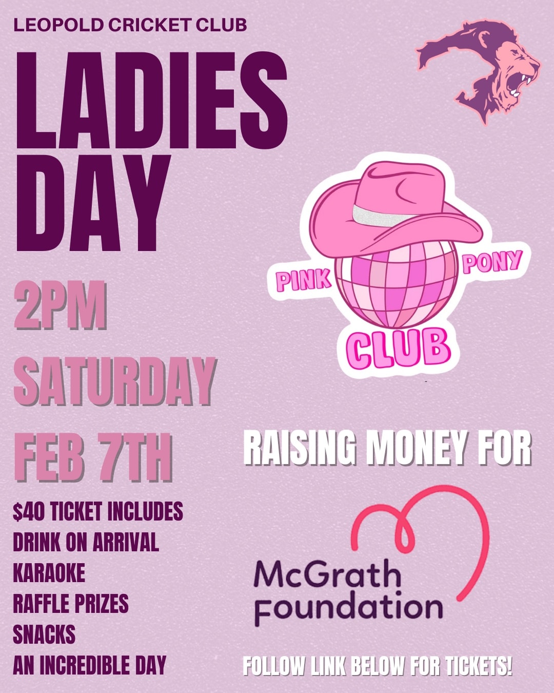 Leopold - 🌸 LADIES DAY TWO WEEKS AWAY 🌸 Our 2026 LCC Ladies Day is ...