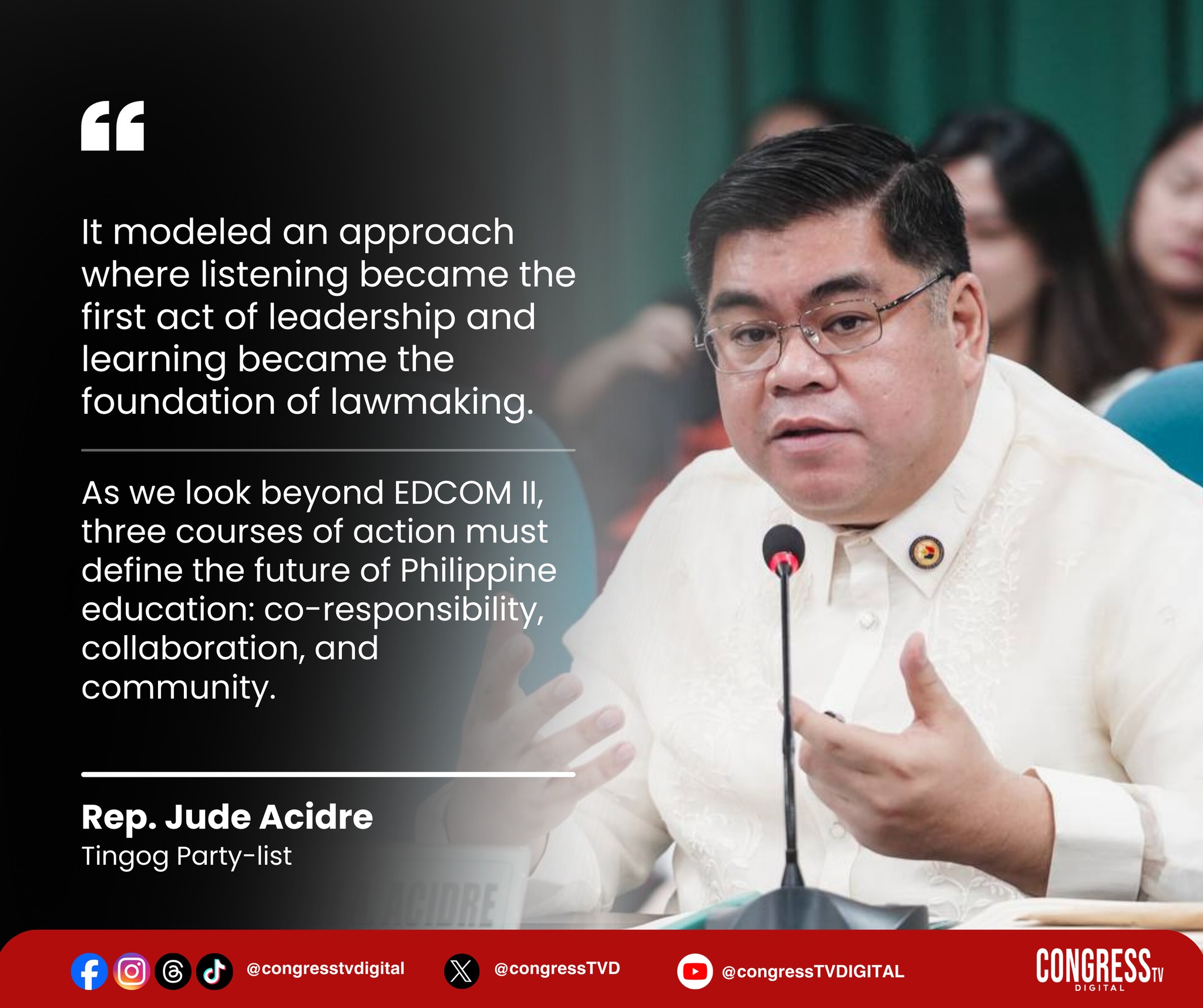 '𝐄𝐃𝐂𝐎𝐌 𝐈𝐈, 𝐧𝐚𝐠𝐡𝐚𝐭𝐢𝐝 𝐧𝐠 𝐦𝐚𝐣𝐨𝐫 𝐞𝐚𝐫𝐥𝐲... - Congress TV Digital | Facebook