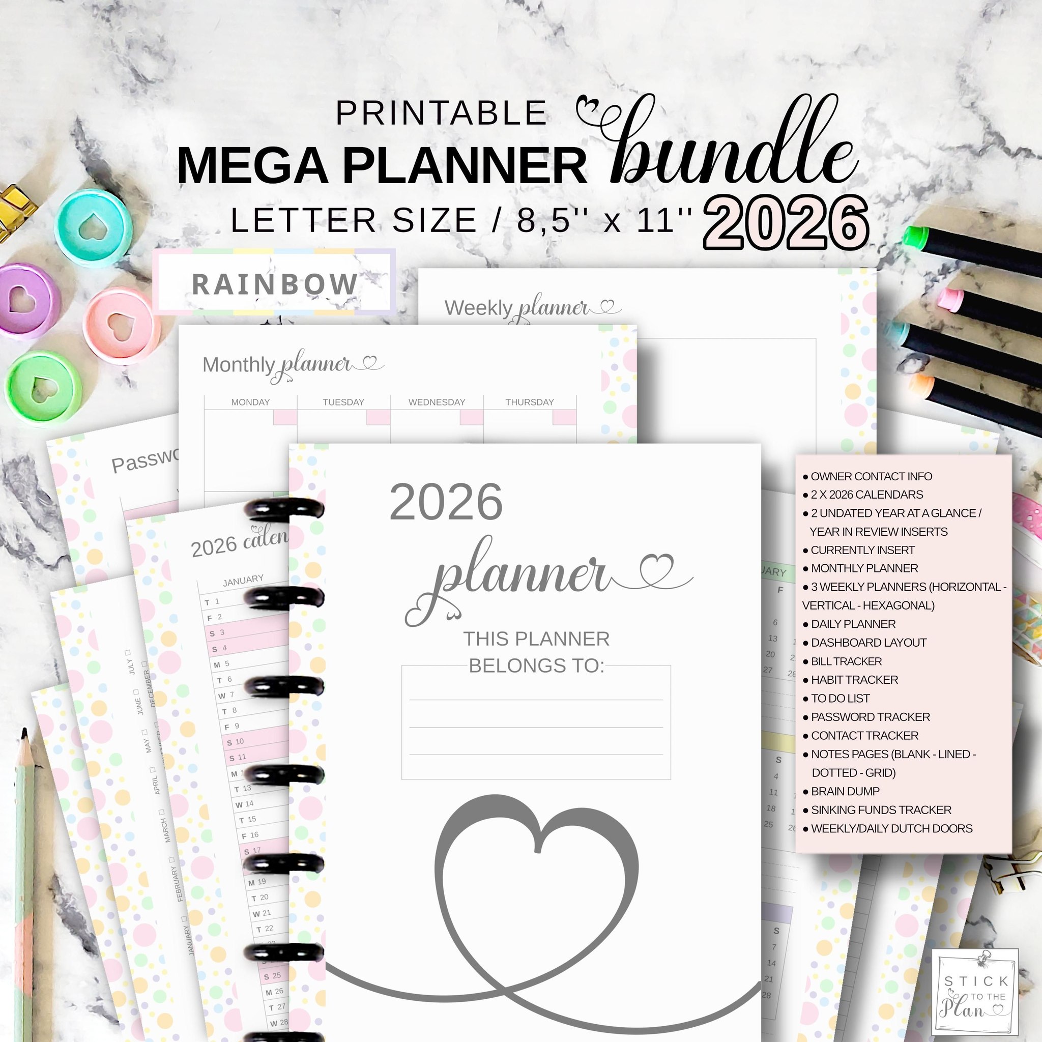 Stick To The Plan - Printable Planner Inserts | Rome