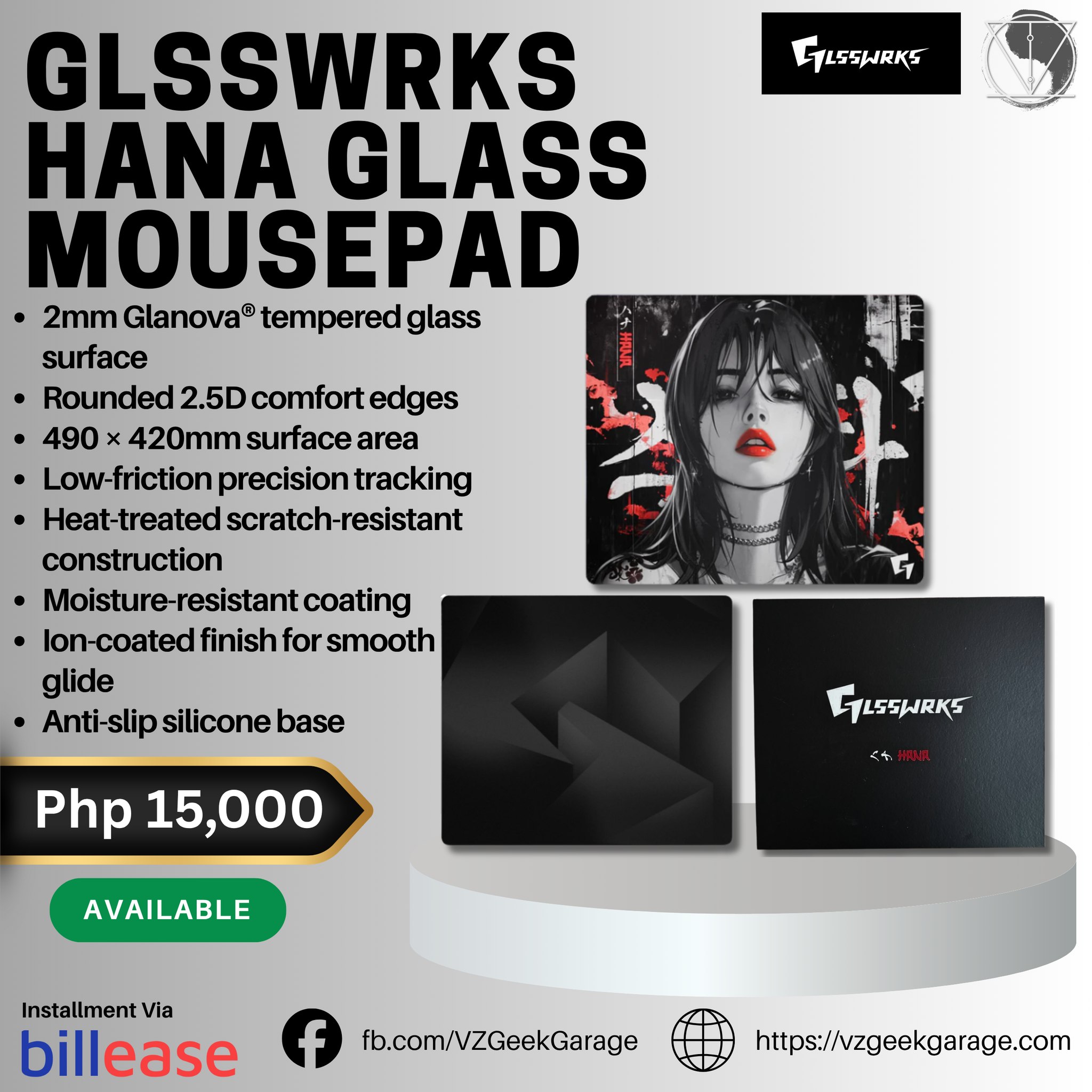 Premium peripheral drop in the shop: GLSSWRKS Hana Glass Mousepad 