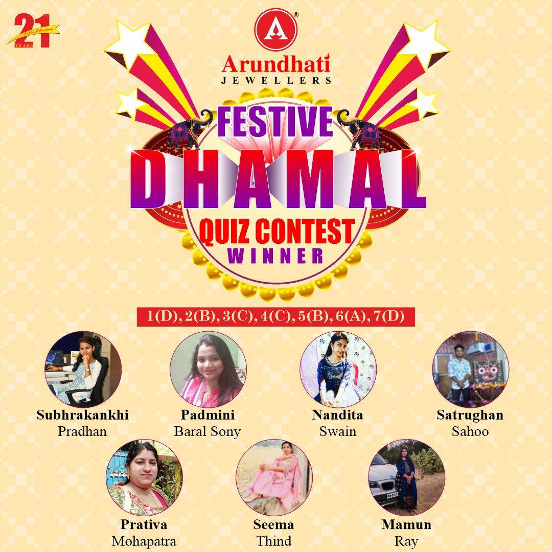 Congratulations to all the winners... - Arundhati Jewellers