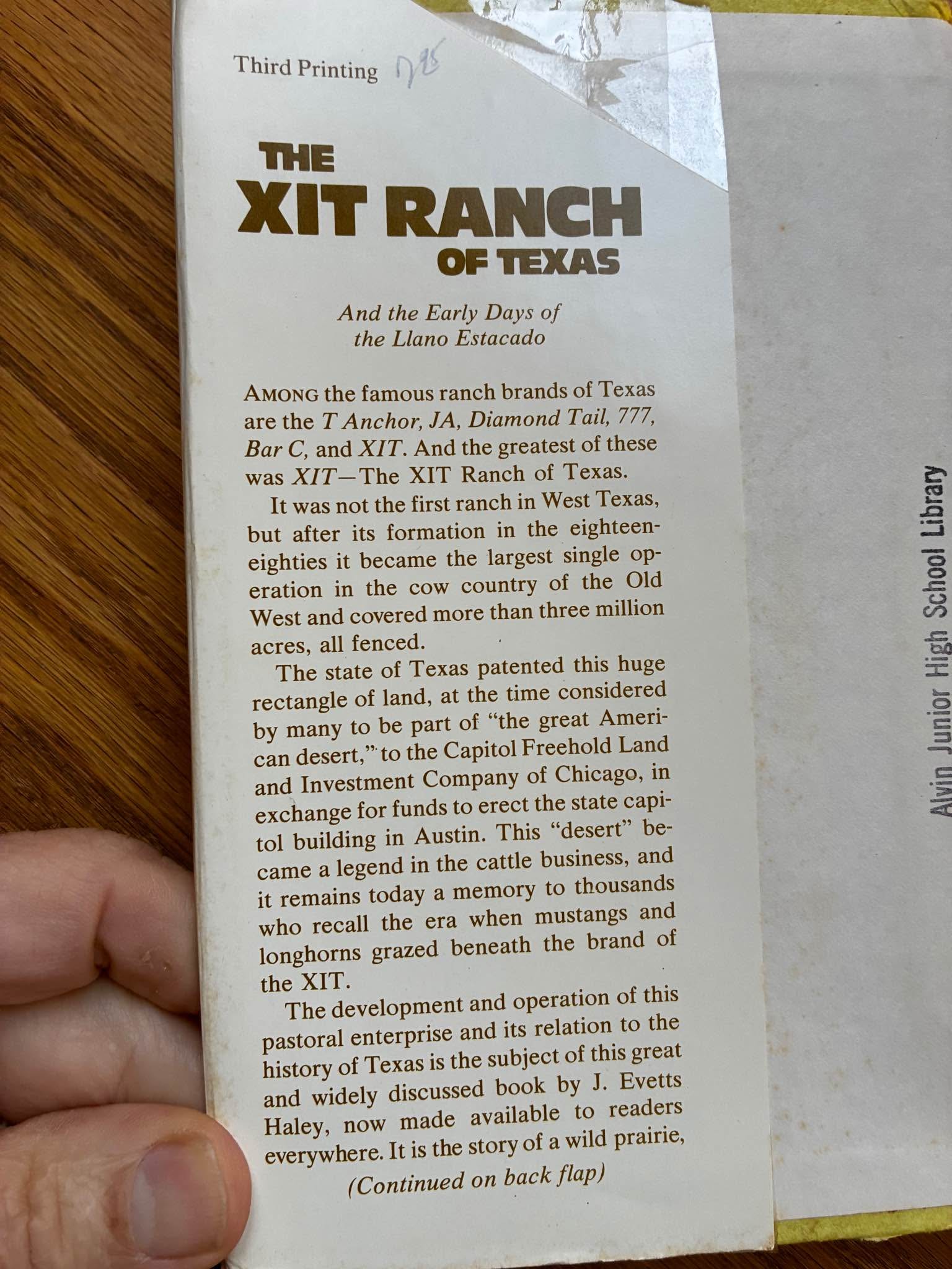 XIT Ranch by J Evetts Haley - Books - Temple, Texas | Facebook ...