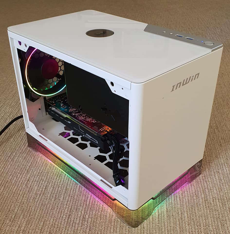 The Inwin A1 Plus ITX White case looks lit fully assembled. Comes
