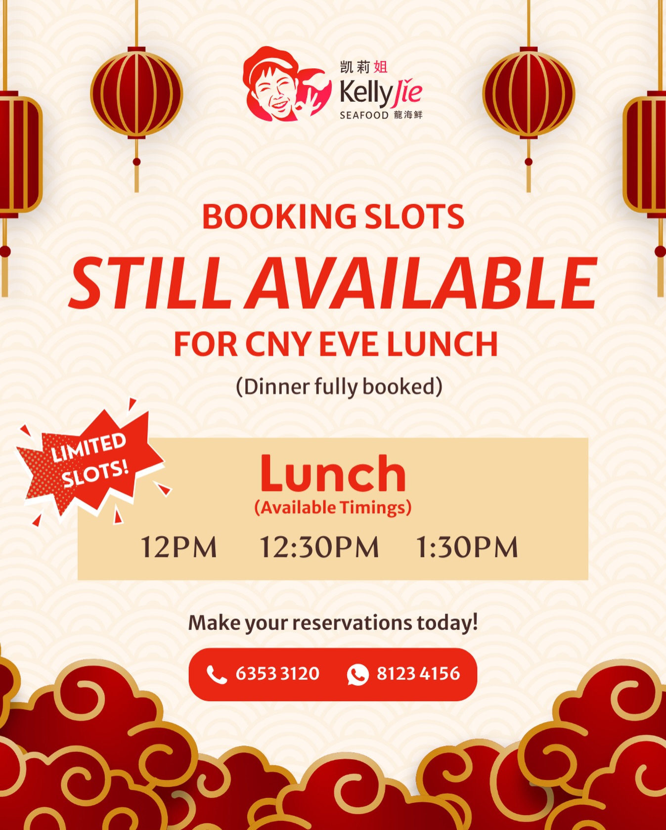 Kelly - 🧨 CNY Eve is almost here… and the countdown to reunion feasts ...