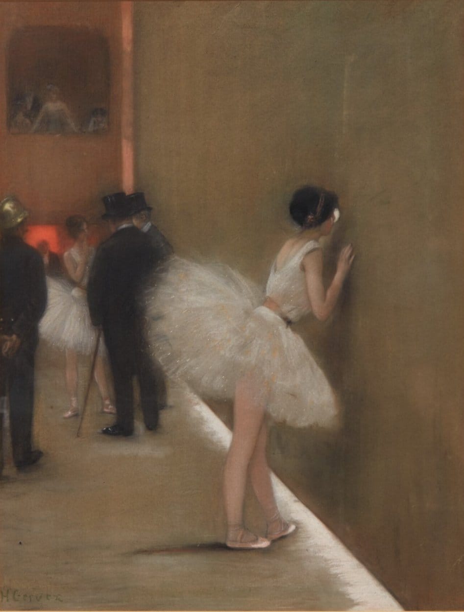 Detrás de la cortina en el ballet. Henri Gervex.1890 Óleo sobre