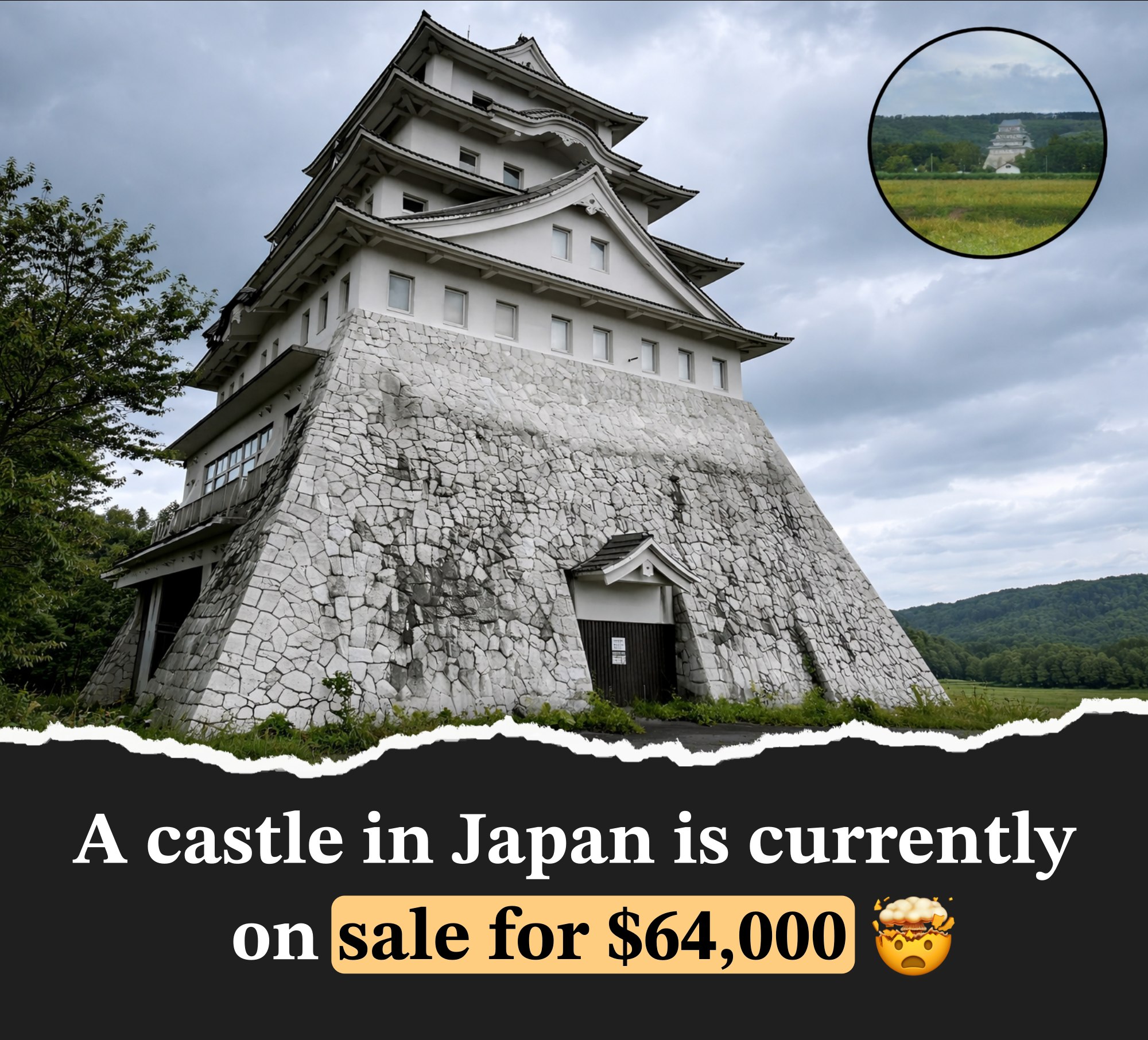 Massive six-storey japanese replica castle in rural Hokkaido is 