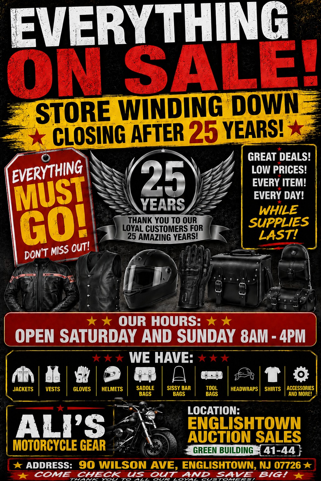 Motorcycle Gear - Store Closing!