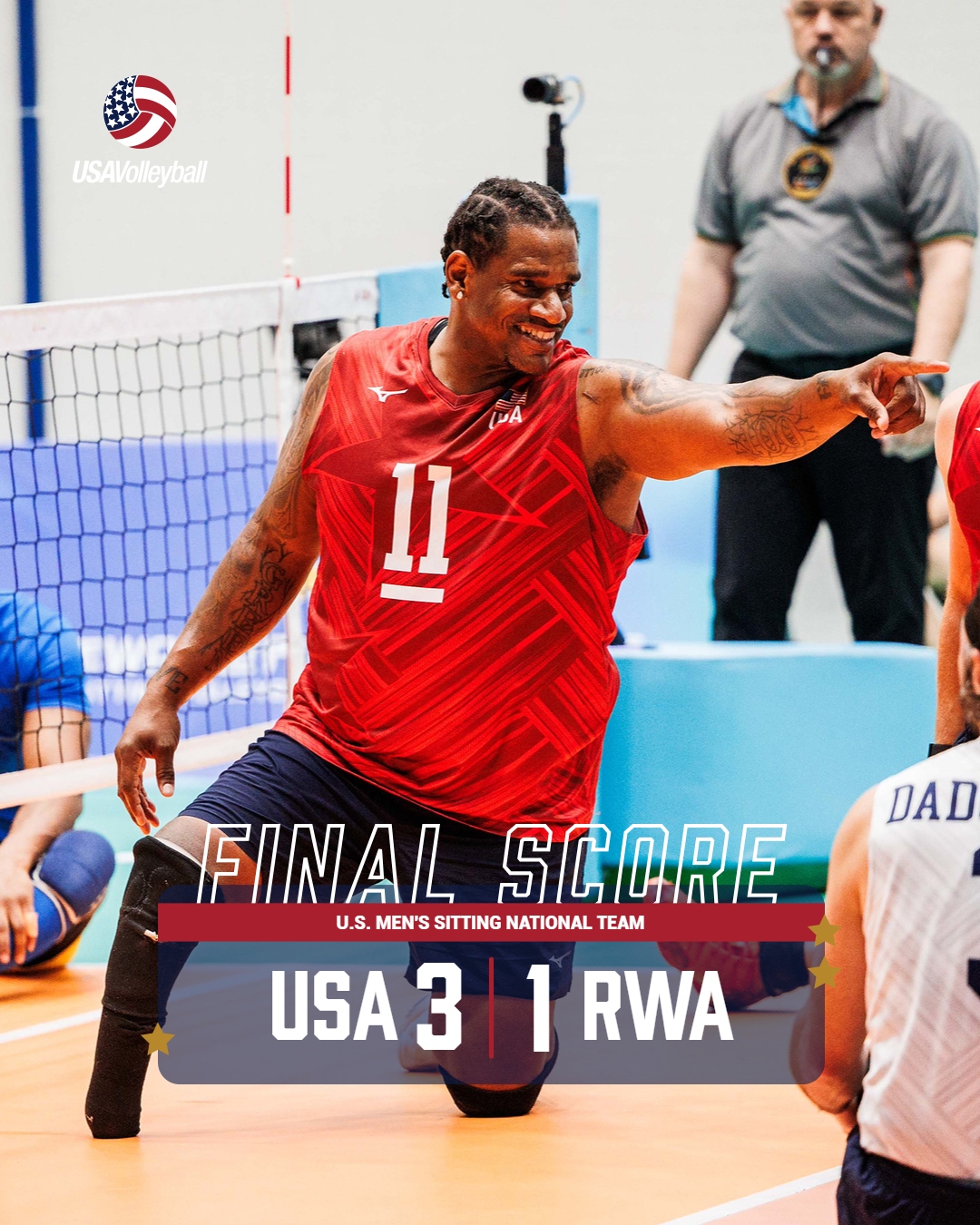 USA - Matt Anderson and Erik Shoji celebrate during a pool play