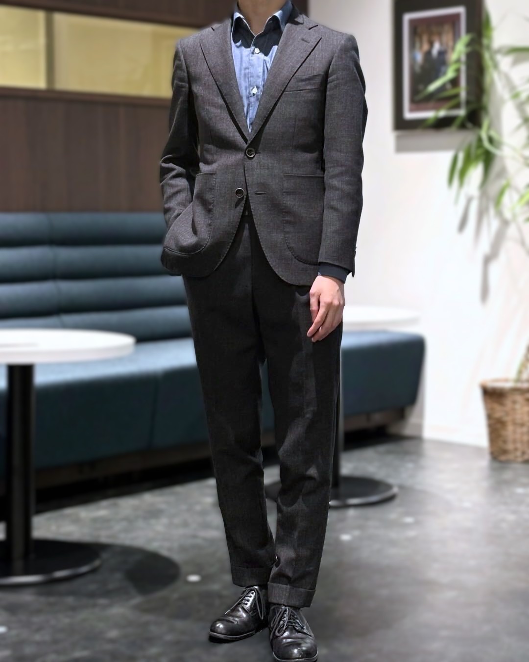 【超美品】DORMEUIL銀座グローバルスタイル 3ピース スーツ グレー系 超美品】DORMEUIL銀座グローバルスタイル 3ピース スーツ グレー系 超