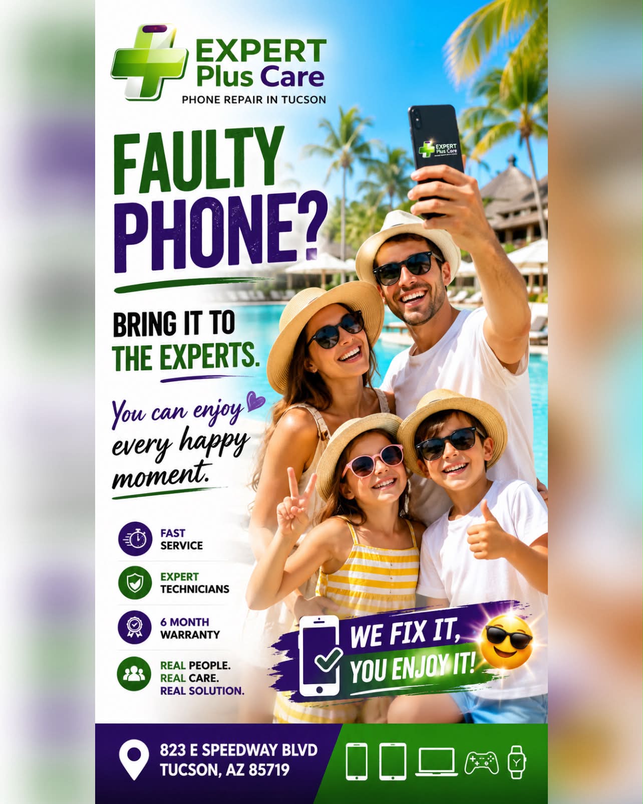 Faulty phone? Bring it to the experts. You can enjoy every happy